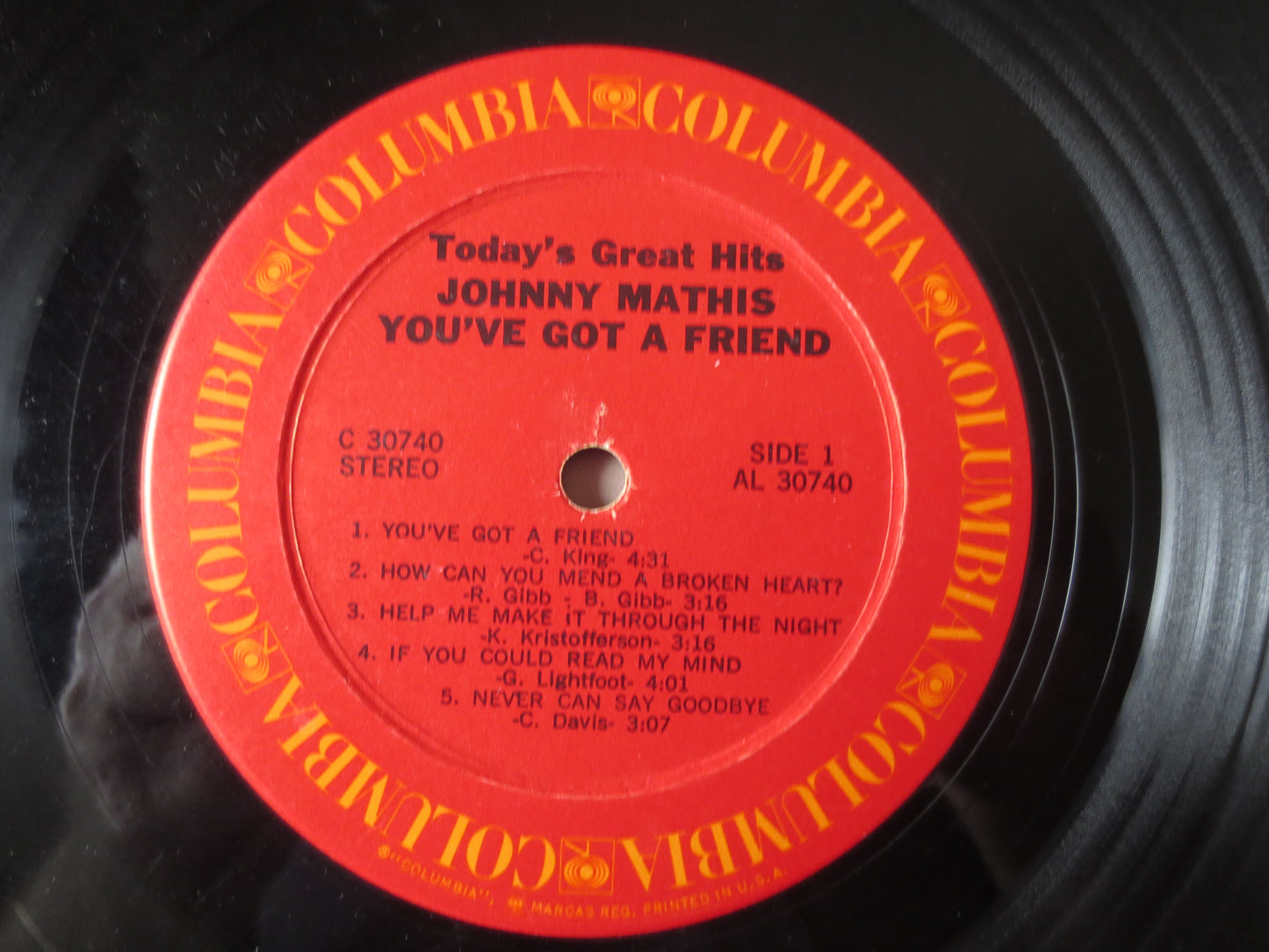 JOHNNY MATHIS, You've Got A FRIEND, Johnny Mathis Record, Johnny Mathis Album, Johnny Mathis Vinyl, Vinyl Lps, 1971 Records