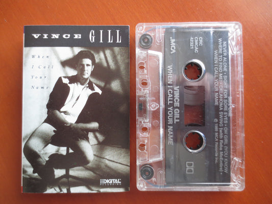 VINCE GILL Tape, When I CALL Your Name, Vince Gill Music, Tape Cassette, Vince Gill Cassette, Vince Gill Song, 1989 Cassette