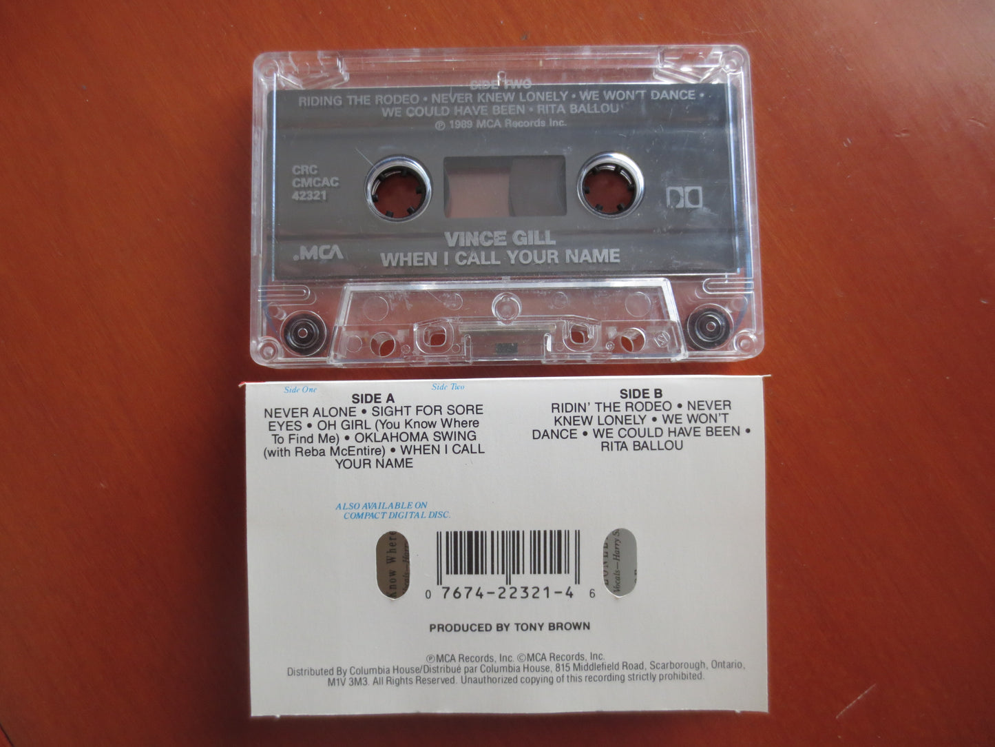 VINCE GILL Tape, When I CALL Your Name, Vince Gill Music, Tape Cassette, Vince Gill Cassette, Vince Gill Song, 1989 Cassette