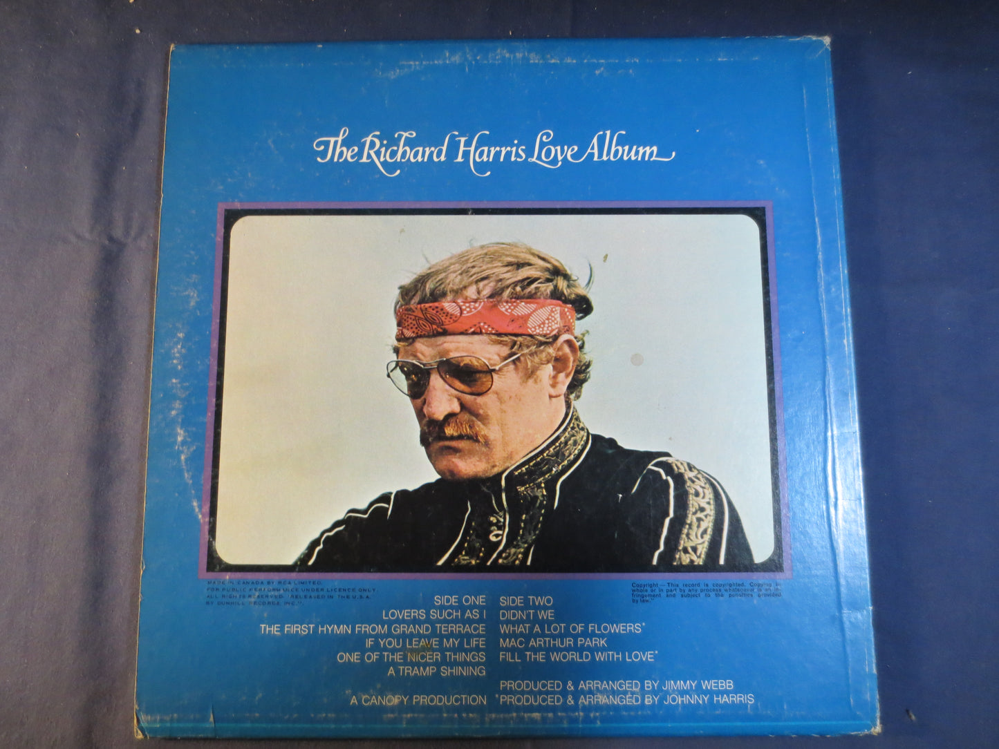 RICHARD HARRIS, LOVE Album, Novelty Records, Richard Harris Album, Pop Records, Richard Harris Lp, Vinyl Lps, 1970 Records