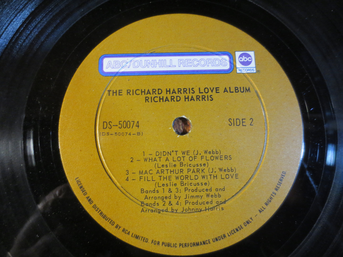 RICHARD HARRIS, LOVE Album, Novelty Records, Richard Harris Album, Pop Records, Richard Harris Lp, Vinyl Lps, 1970 Records