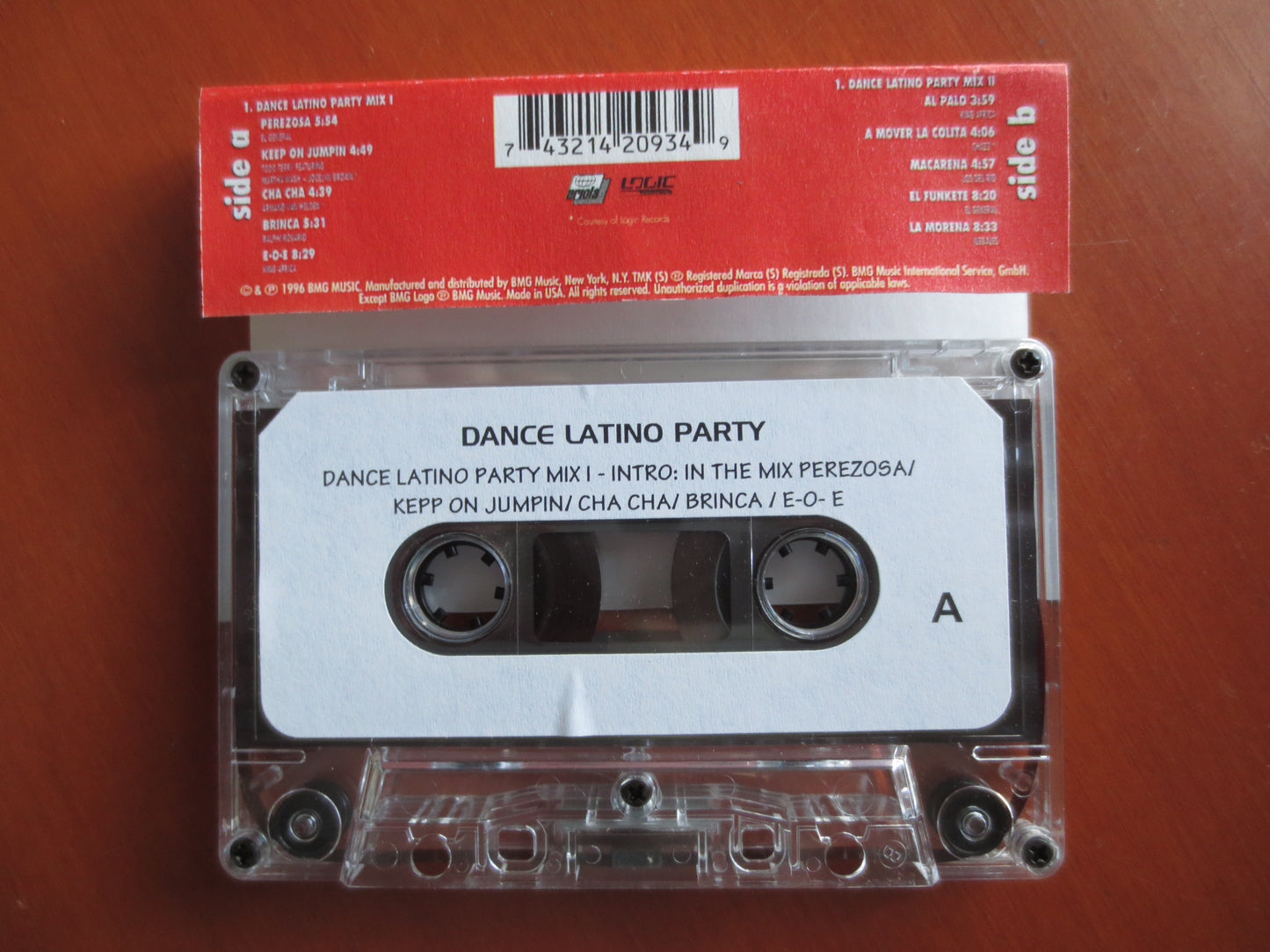 LATINO DANCE Tape, PARTY Mix Tape, Dance Latino Album, Latino Dance Music, Tape Cassette, Dance Cassette, 1996 Cassette