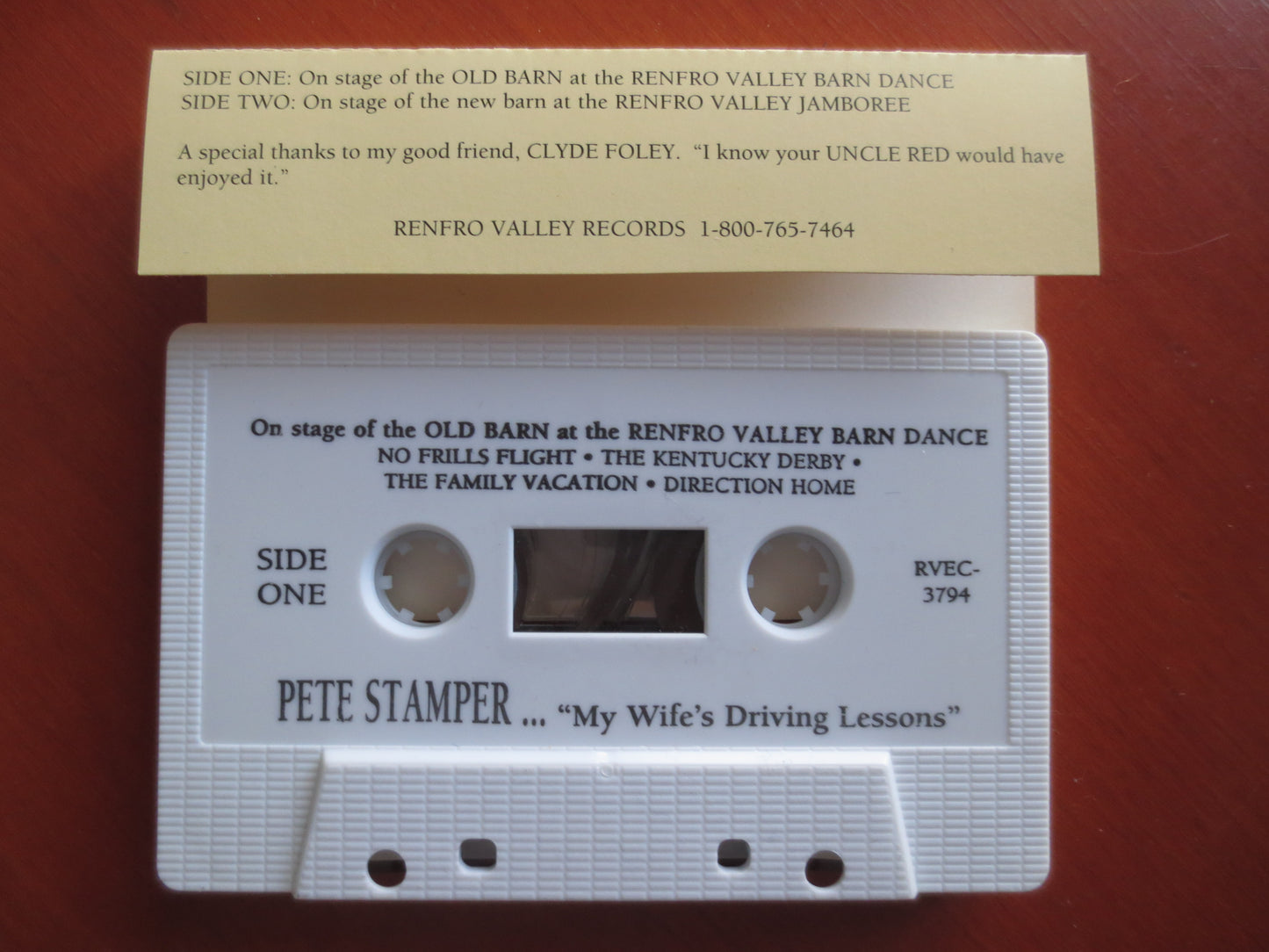 PETE STAMPER, My WIFE's Driving Lesson, Pete Stamper Tape,  Pete Stamper Album, Tape Cassette, Cassette, Comedy Cassette