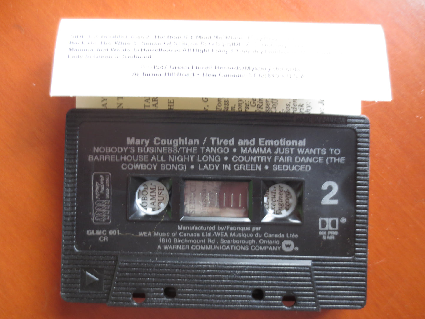 MARY COUGHLAN Tape, Tired and EMOTIONAL, Mary Coughlan Music,