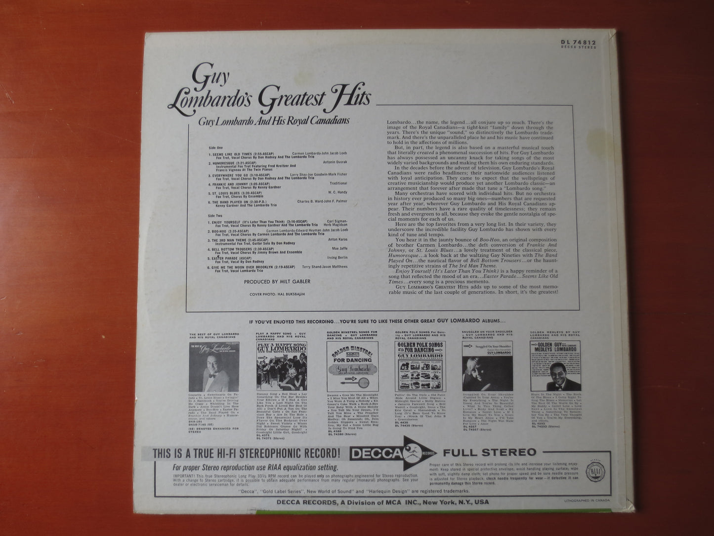 GUY LOMBARDO, GREATEST Hits, Guy Lombardo Records, Jazz Records, Record Vinyl, Guy Lombardo Albums, Vinyl Lps, 1966 Records