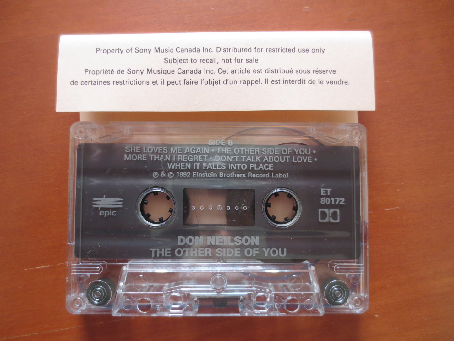 DON NEILSON, Other Side of You, Country Tape, Don Neilson Lp, Don Neilson Tape, Cassette Lp, Rock Cassette, 1992 Cassette