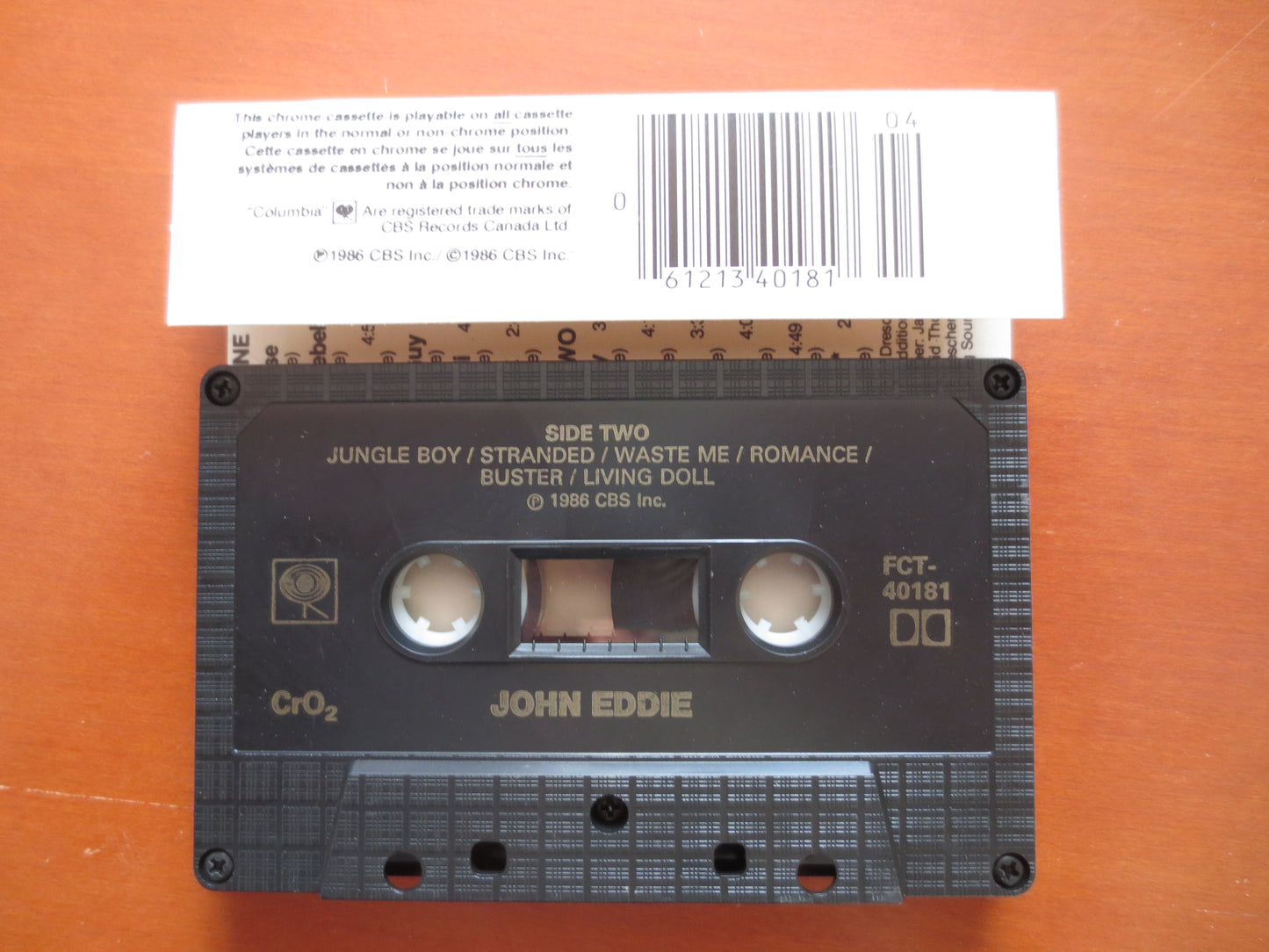 JOHN EDDIE, Classic ROCK Tape, John Eddie Lp, Tape Cassette, John Eddie Album, Cassette, Rock Cassette, 1986 Cassette