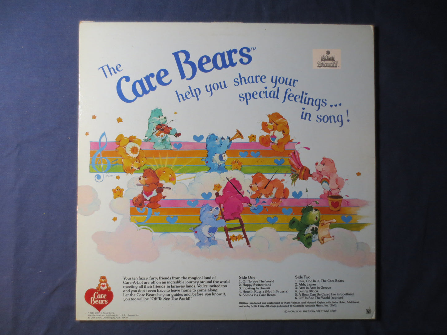 The CARE BEARS, Off to See the World, Kids Record, Childrens Records, Vinyl Record, Record Vinyl, Vinyl Album, 1978 Records