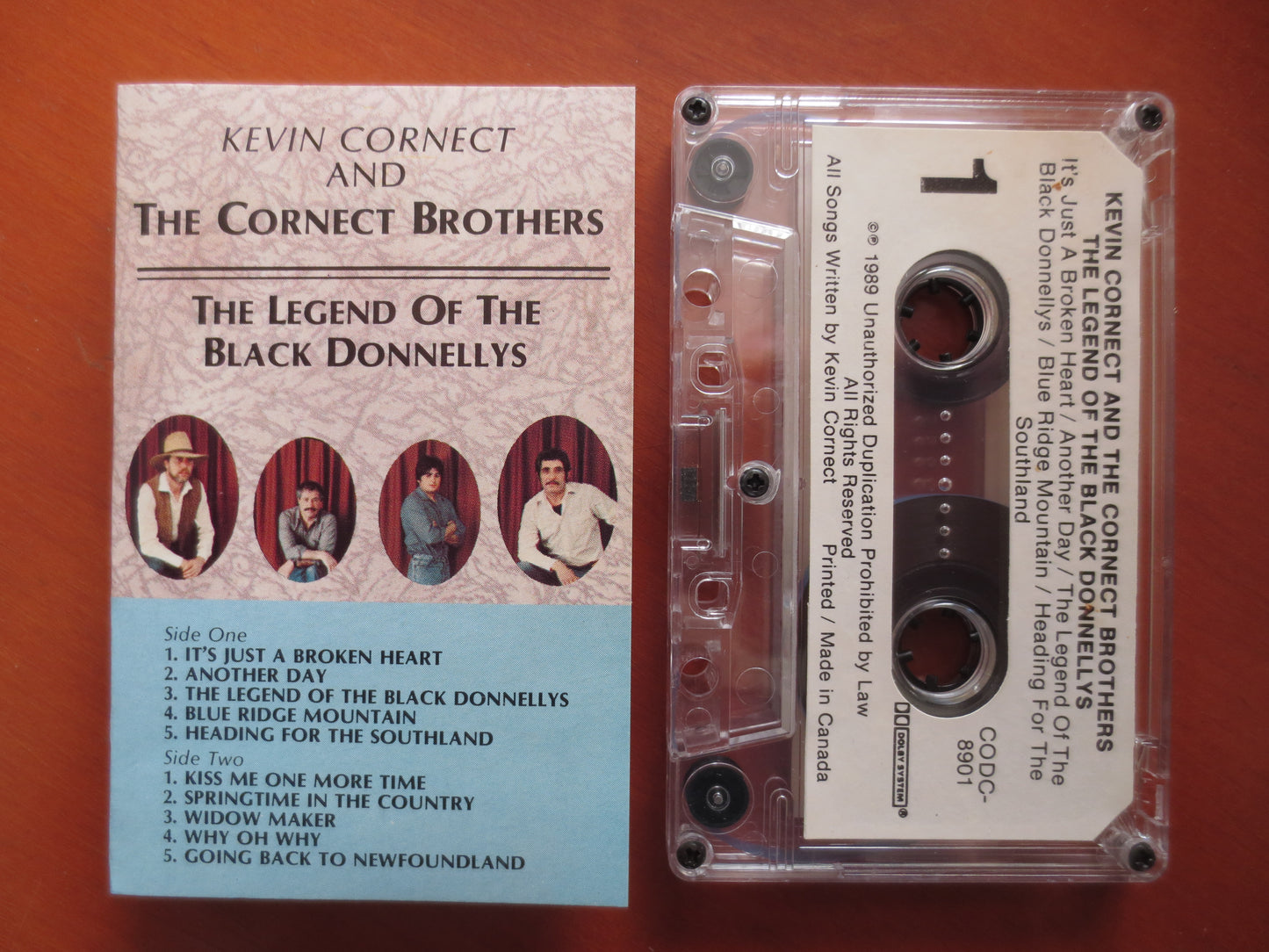 KEVIN Cornect, the CORNECT BROTHERS, The Black Donnellys, Tape Cassette, Country Cassette, Tapes, Cassette, 1989 Cassette