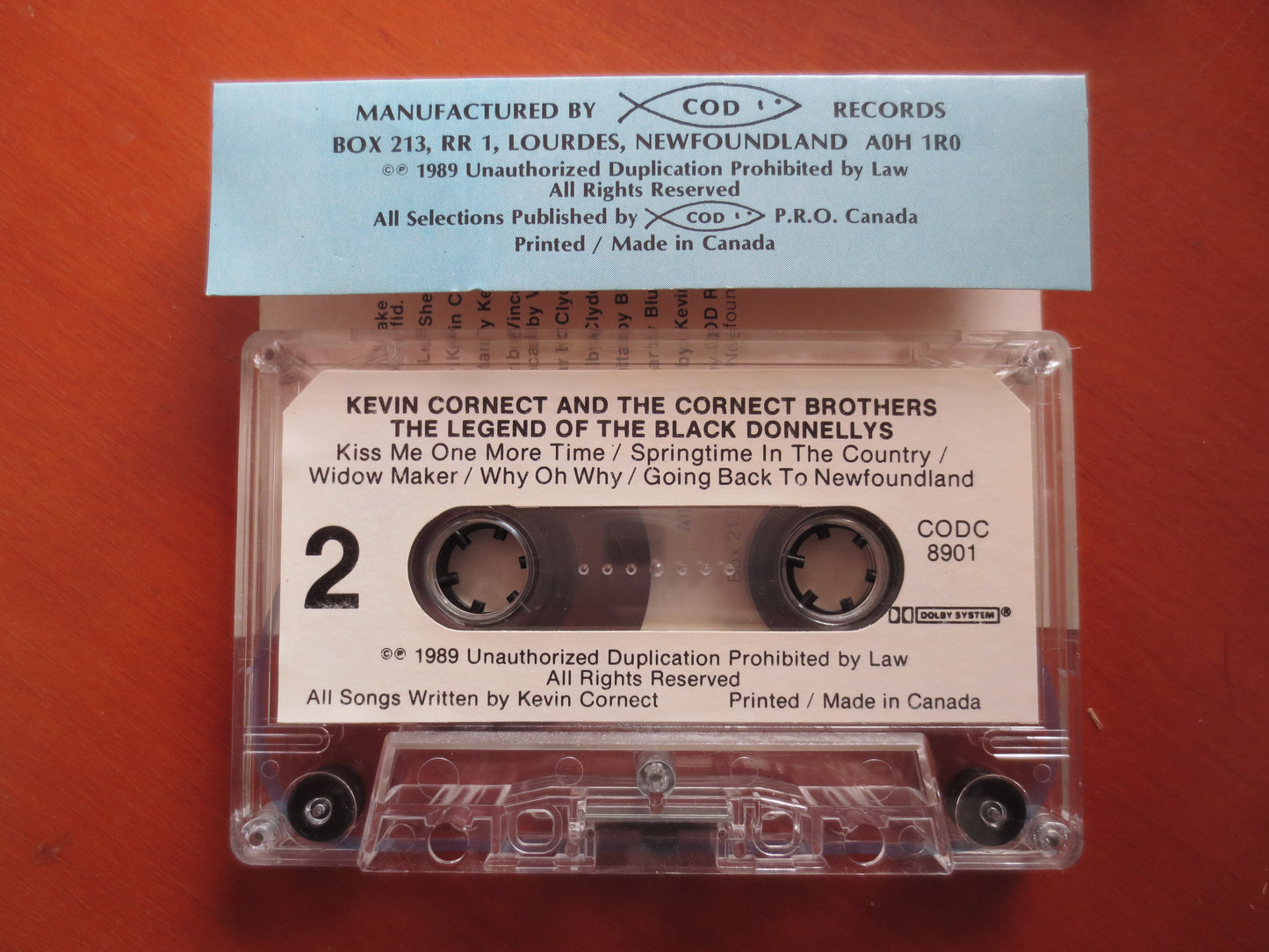 KEVIN Cornect, the CORNECT BROTHERS, The Black Donnellys, Tape Cassette, Country Cassette, Tapes, Cassette, 1989 Cassette