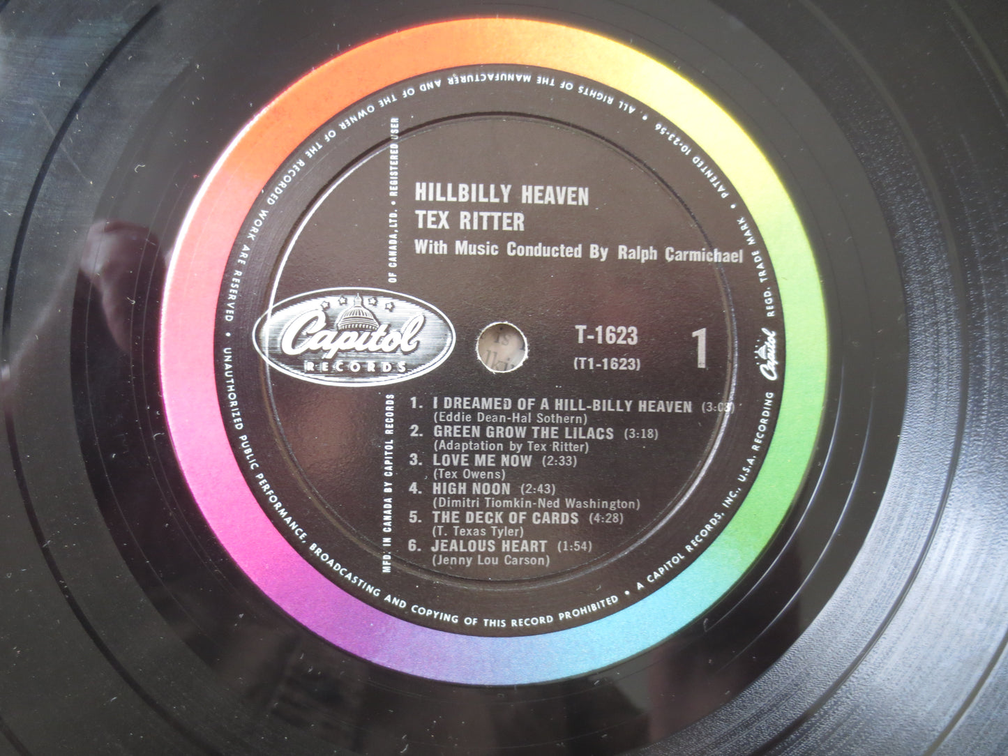 TEX RITTER, Hillbilly HEAVEN, Tex Ritter Record, Tex Ritter Album, Tex Ritter Vinyl, Tex Ritter Lp, Vinyl Lp, 1961 Records