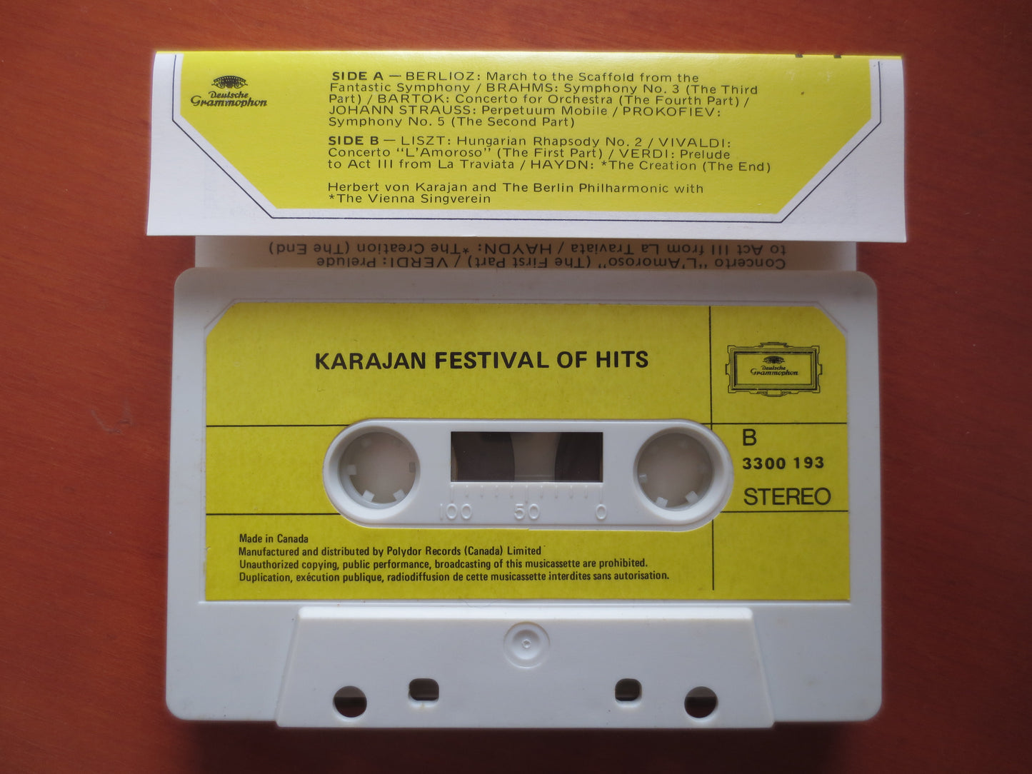 HERBERT Von KARAJAN, FESTIVAL of Hits, Karajan Lp, Tape Cassette, Classical Cassette, Classical Tape, 1972 Cassette