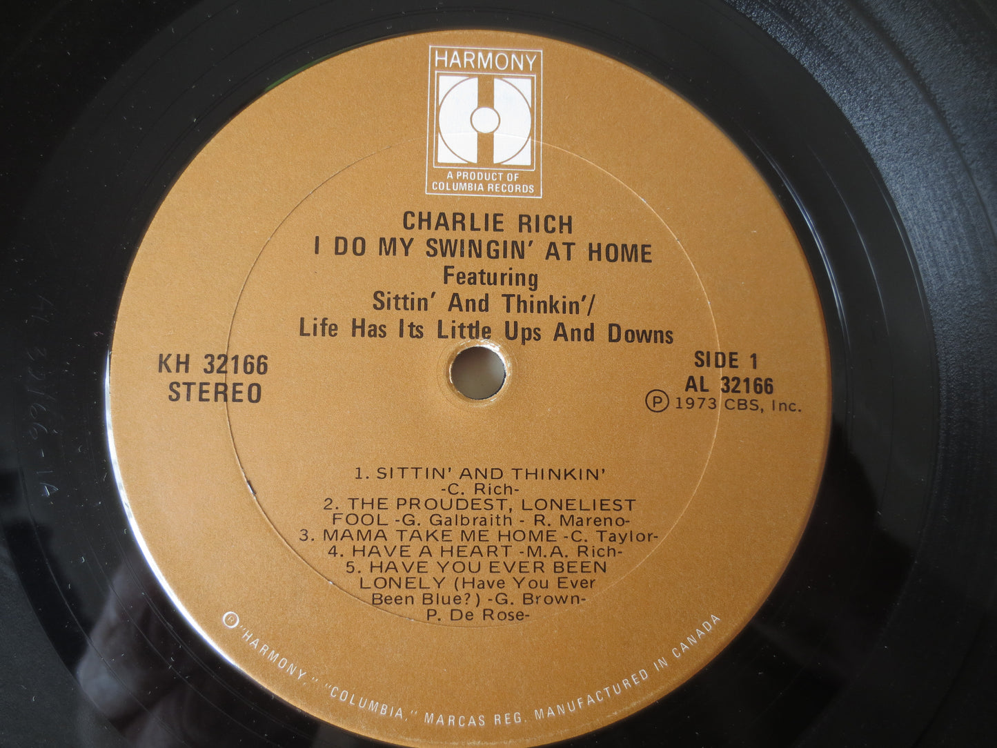 CHARLIE RICH Record, I Do My SWINGIN' At Home, Charlie Rich Albums, Charlie Rich Vinyl, Charlie Rich, Vinyl, 1973 Records