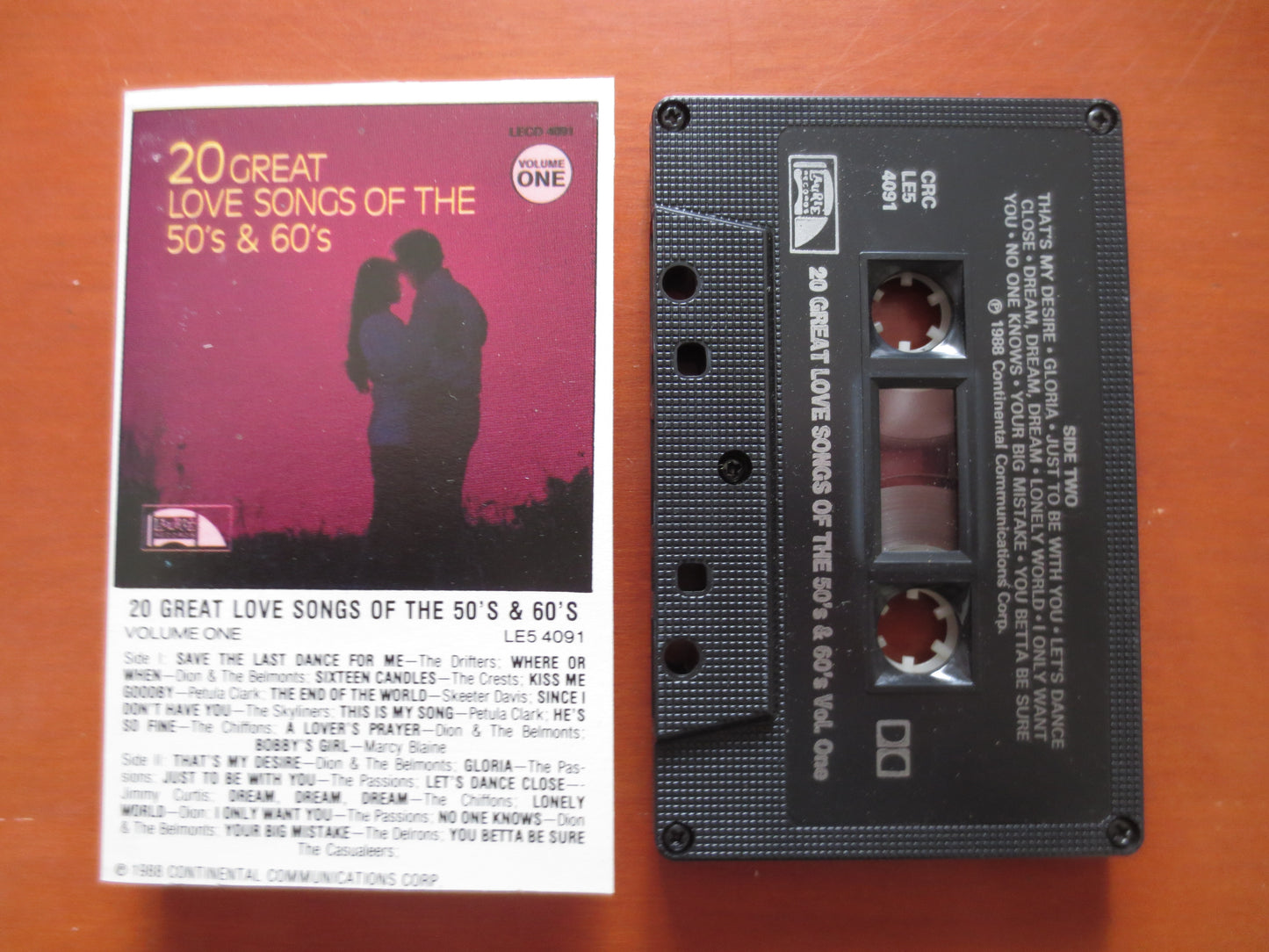 20 GREAT LOVE SONGS, Rock Tape, Pop Song Tape, Tape Cassette, Love Tapes, Music Cassette, Pop Rock Cassette, 1988 Cassette