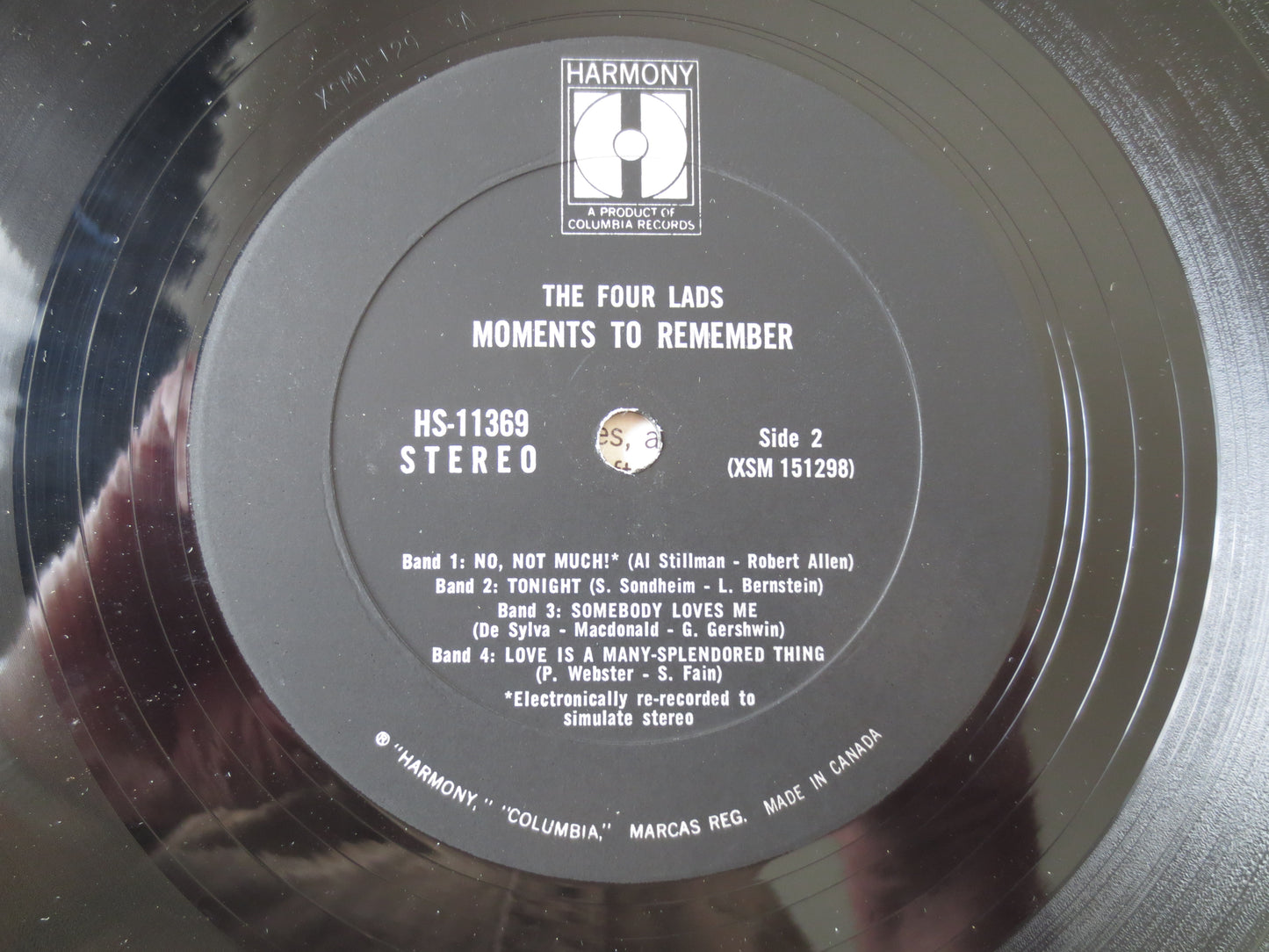 The FOUR LADS Record, Moments To REMEMBER, The Four Lads Album, The Four Lads Vinyl, The Four Lads Lp, Vinyl, 1969 Records