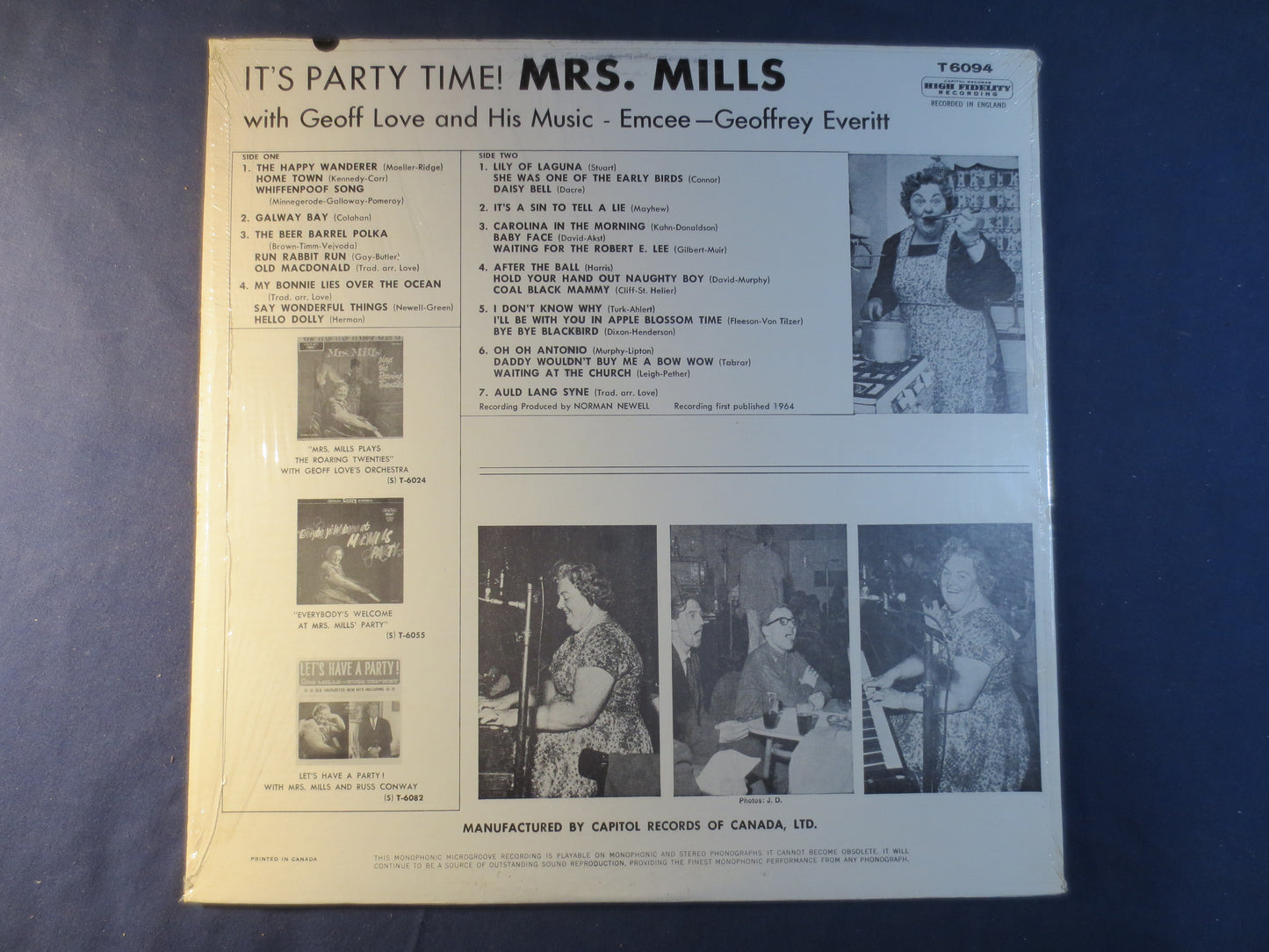 Mrs. MILLS, It's PARTY TIME, Ragtime Records, Honky Tonk Records, Vintage Vinyl, Record Vinyl, Vinyl Record, 1964 Records