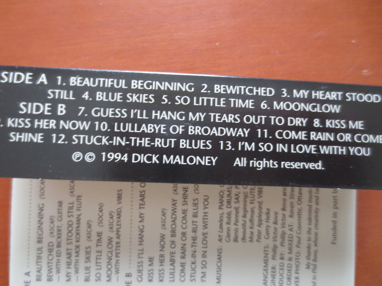 DICK MALONEY, BEAUTIFUL Beginning, Dick Maloney Lp, Tape Cassette, Swing Cassette, Swing Music Tape, Pop Lp, 1994 Cassette