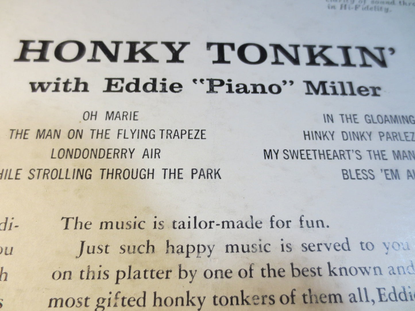 EDDIE "PIANO" MILLER, Honky Tonkin', Ragtime Records, Honky Tonk Records, Eddie Miller Record, Ragtime Lp, Lp, 1957 Records