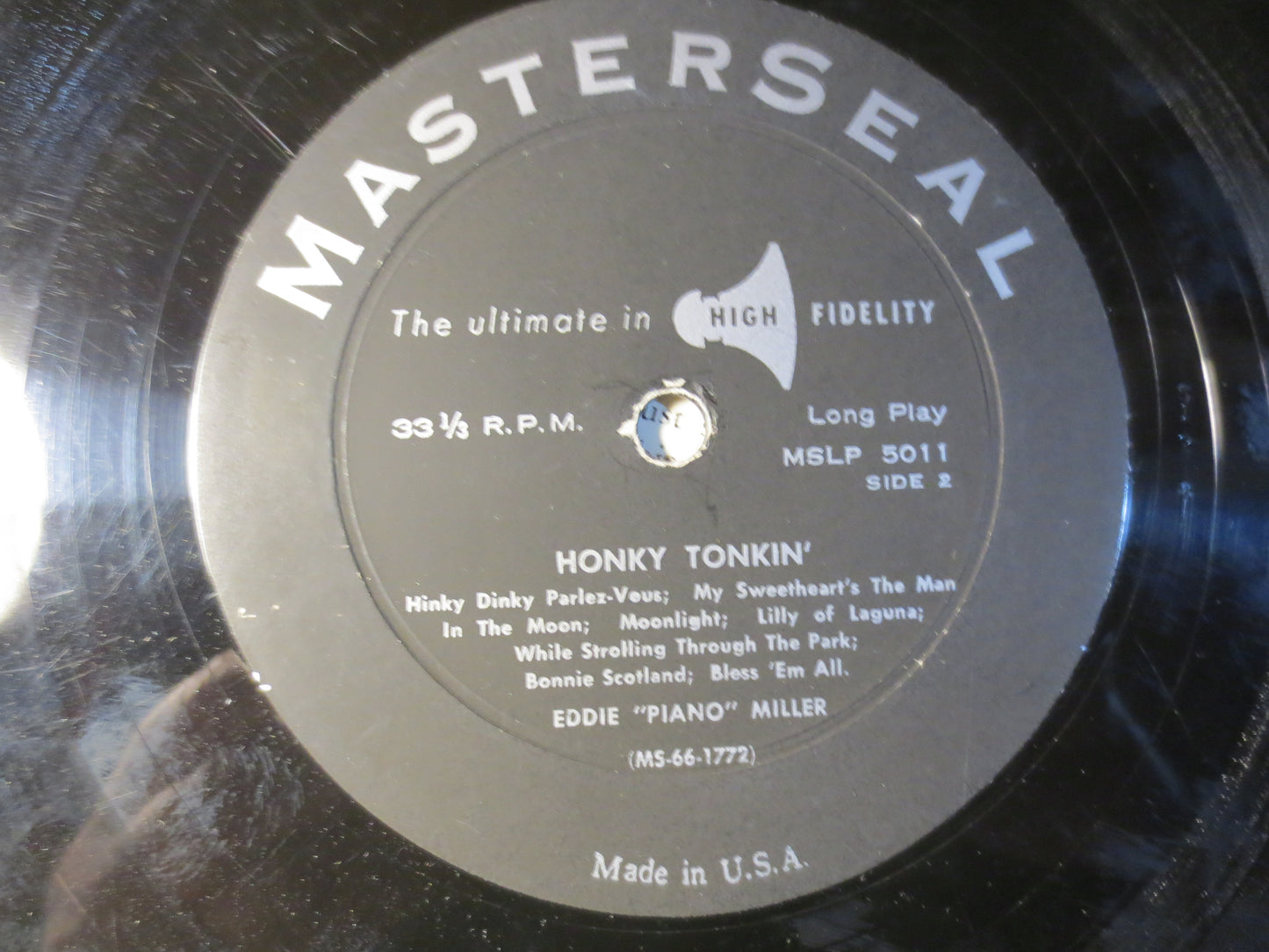 EDDIE "PIANO" MILLER, Honky Tonkin', Ragtime Records, Honky Tonk Records, Eddie Miller Record, Ragtime Lp, Lp, 1957 Records