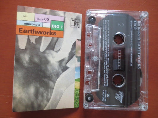 BILL BRUFORD, Earthworks DIG?, Bill Bruford Lp, Tape Cassette, Jazz Cassette, Jazz Music Tape, Jazz Lp, 1989 Cassette