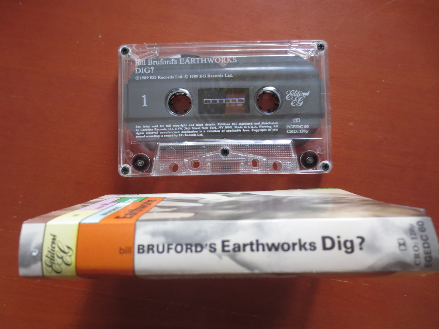 BILL BRUFORD, Earthworks DIG?, Bill Bruford Lp, Tape Cassette, Jazz Cassette, Jazz Music Tape, Jazz Lp, 1989 Cassette