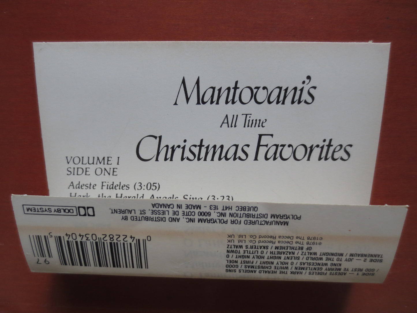 MANTOVANI, CHRISTMAS Favorites, CHRISTMAS Tape, Christmas Lp, Music Tapes, Christmas Music, Christmas Song, 1978 Cassette