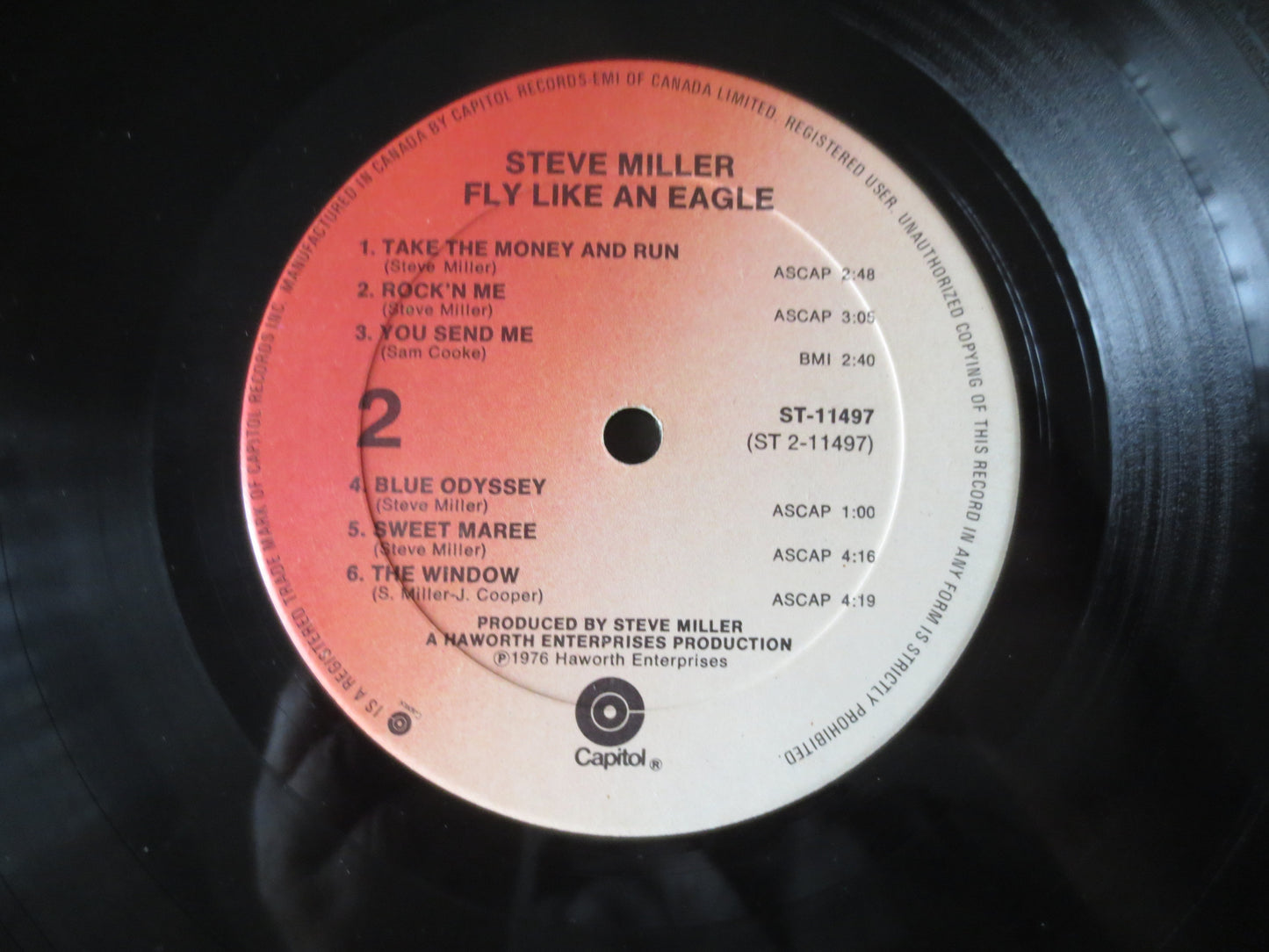 STEVE MILLER, Fly Like An Eagle, Steve Miller Record, Steve Miller Album, Steve Miller Lp, Rock Record, Lps, 1976 Records