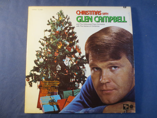 GLEN CAMPBELL, CHRISTMAS with Glen Campbell, Christmas Records, Country Records, Vintage Vinyl, Vinyl Record, 1971 Records