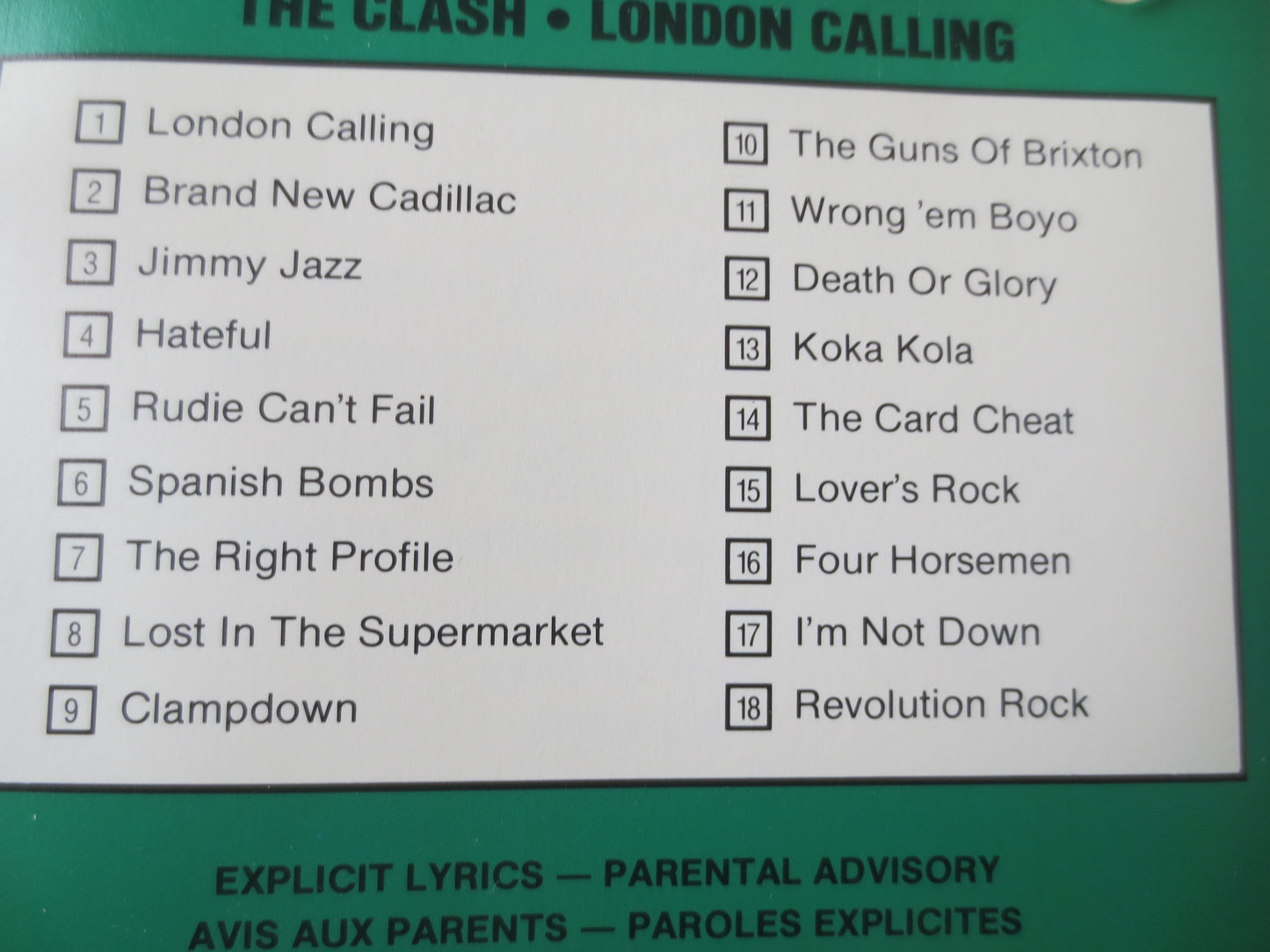 The CLASH, LONDON Calling, The CLASH Cds, Punk Cds, Rock Cds, Rock Music Cd, Pop Music Cd, Pop Cd, Rock Lp, 1986 Compact Disc