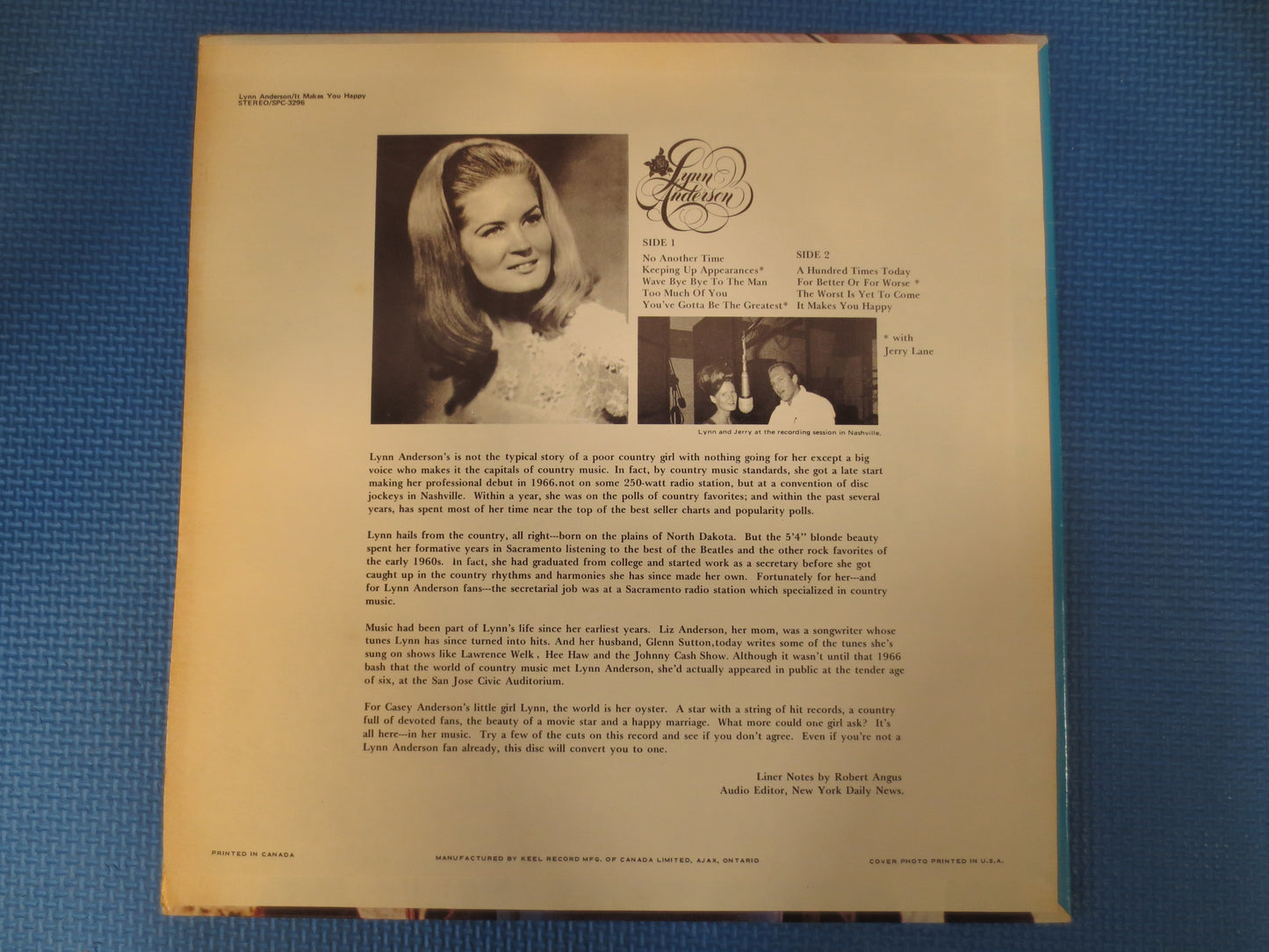 LYNN ANDERSON, It Makes You HAPPY, Lynn Anderson Vinyl, Country Records, Lynn Anderson Album, Country Lp, Lps, 1974 Records