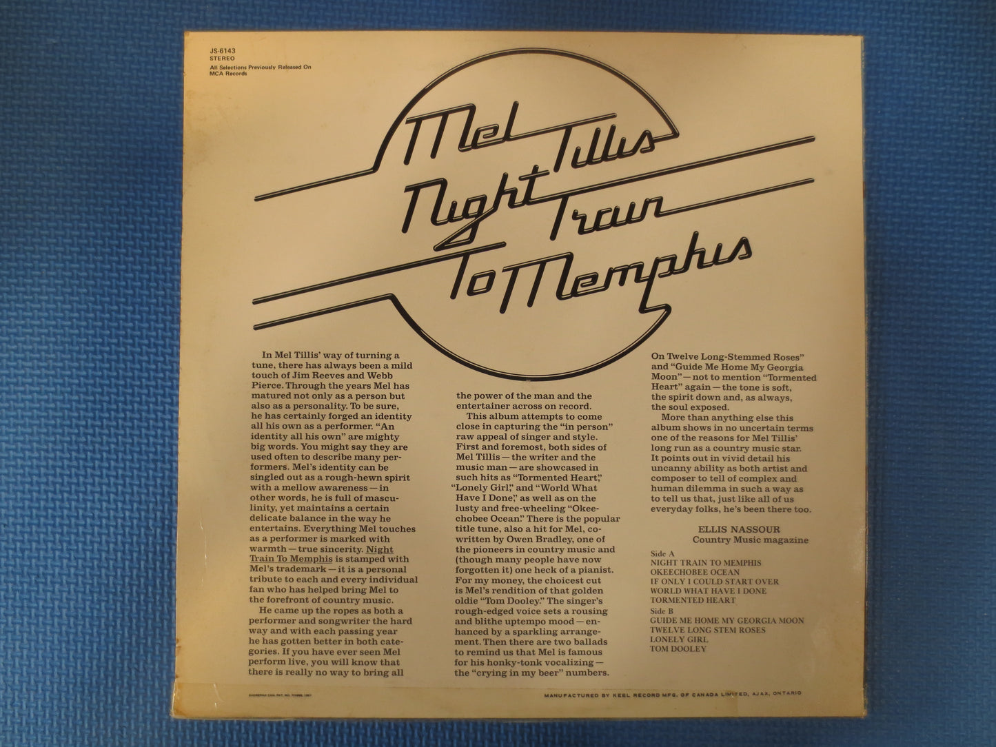 MEL TILLIS, NIGHT Train, Mel Tillis Lp, Records, Mel Tillis Vinyl, Country Records, Vinyl Album, Lps, 1967 Records