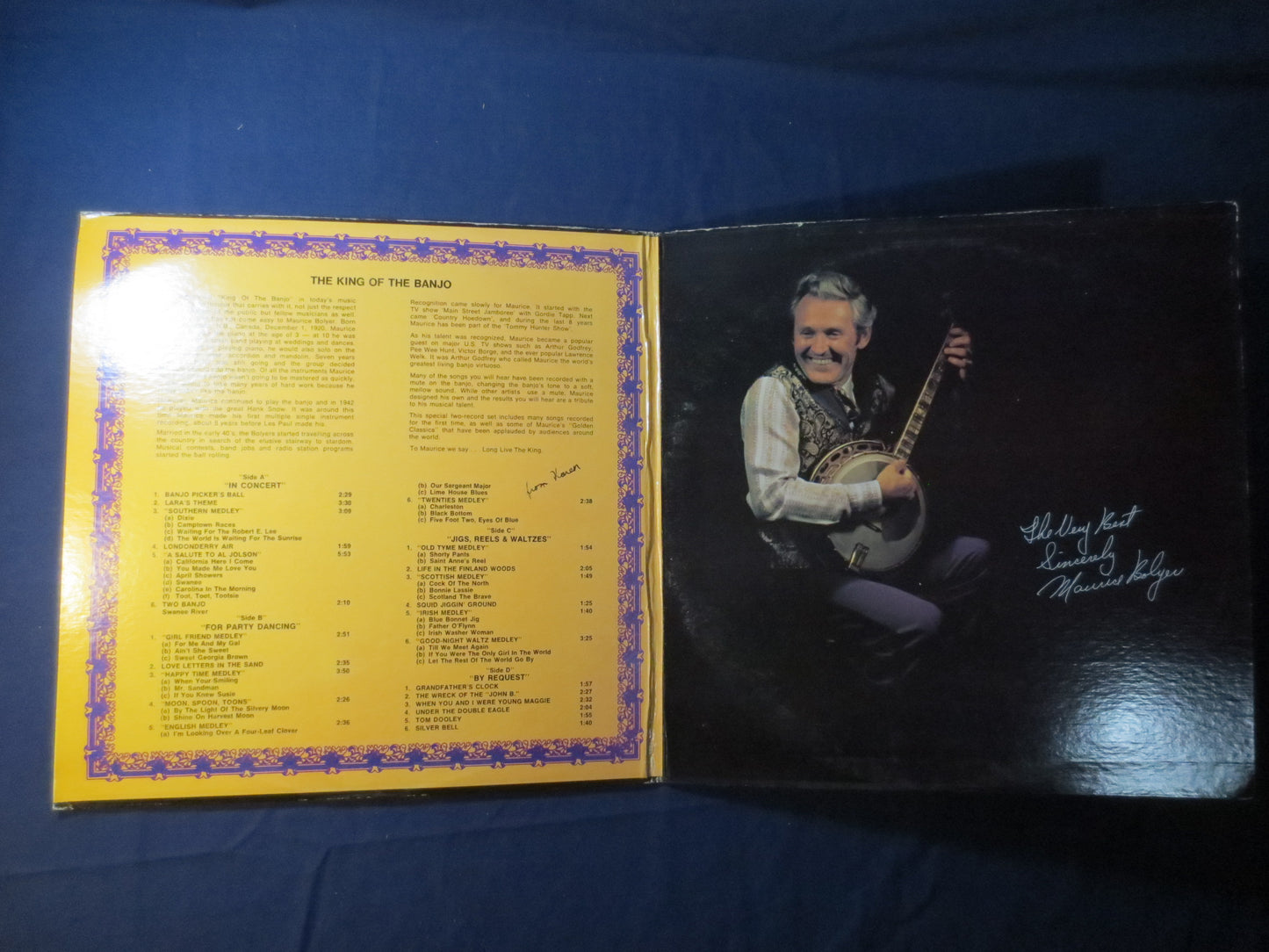 MAURICE BOLYER, Golden BANJO Classics, Bluegrass Record, Bluegrass Album, Bluegrass Vinyl, Banjo Album, Vinyl, 1973 Records