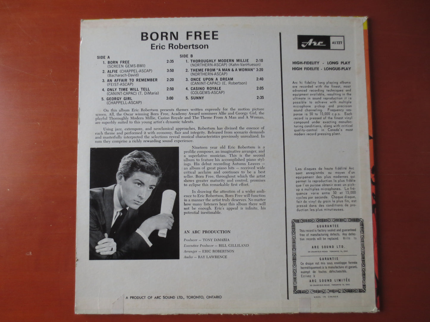 ERIC ROBERTSON, Born FREE, Piano Music, Piano Records, Piano Albums, Jazz Music, Jazz Albums, Jazz Records, 1967 Records