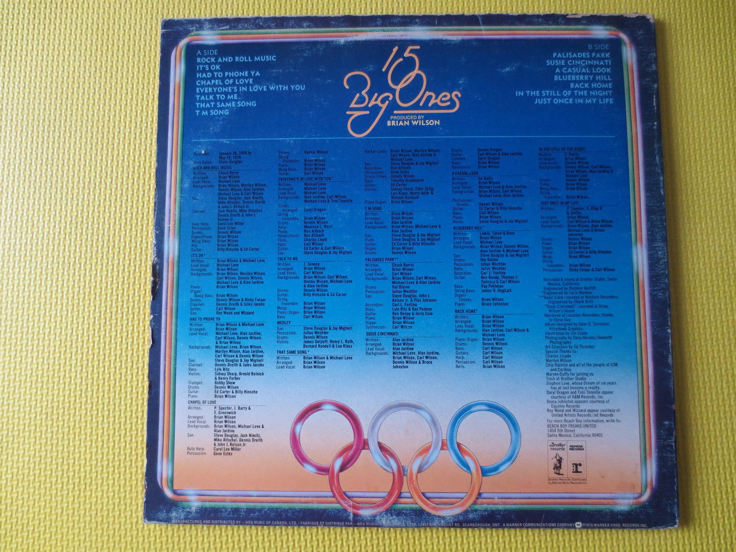 Beach Boys Record, Beach Boys Album, Beach Boys Lp, Pop Vinyl, Lps, 1976 Records