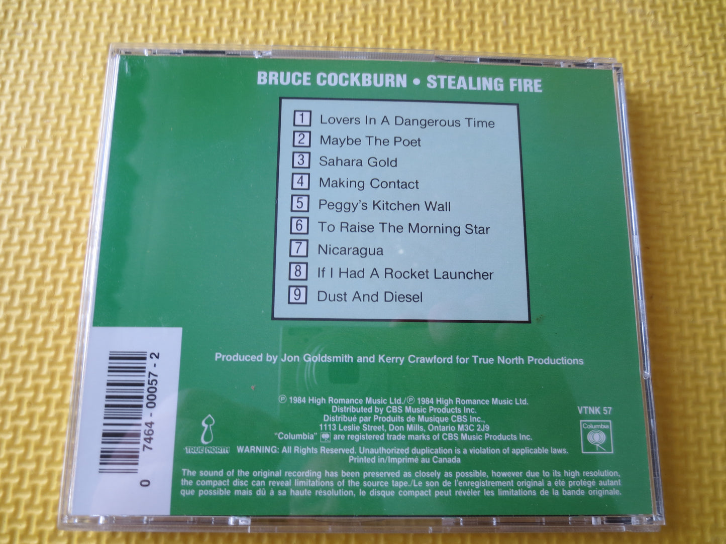 BRUCE COCKBURN, Stealing FIRE, Bruce Cockburn Album,  Bruce Cockburn Cds, Bruce Cockburn lp, Pop Music Cd, 1984 Compact Discs