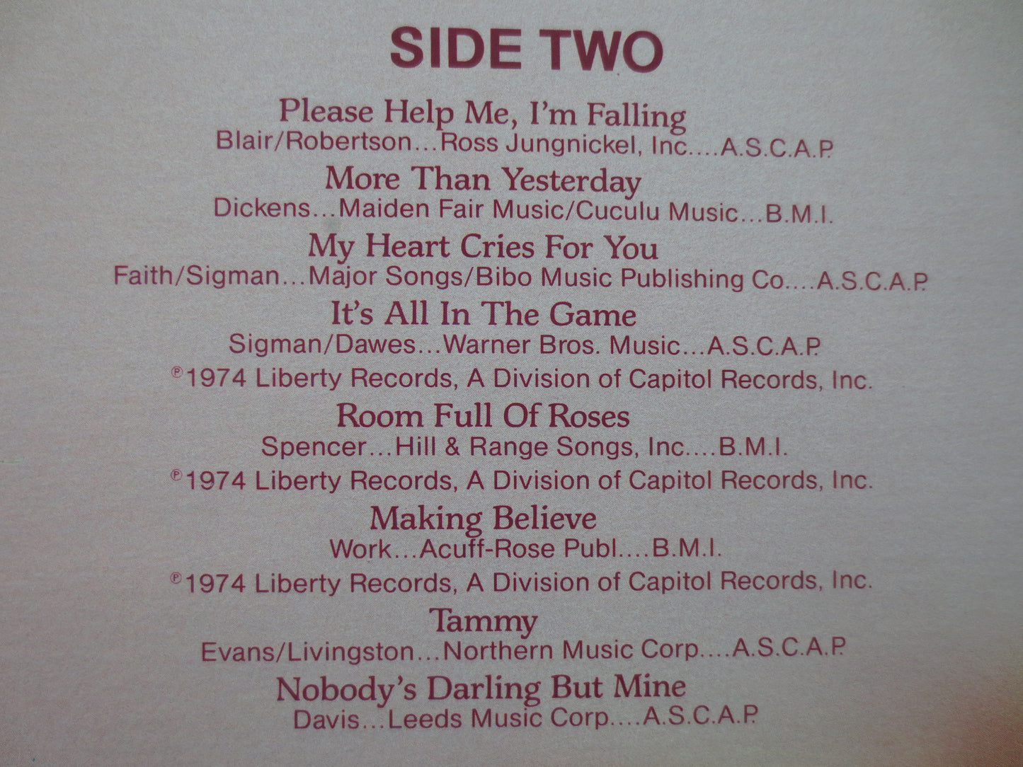 SLIM WHITMAN, Thinking of You, K-TEL Records, Slim Whitman Albums, Slim Whitman Lp, Slim Whitman Vinyl, Lps, 1981 Records