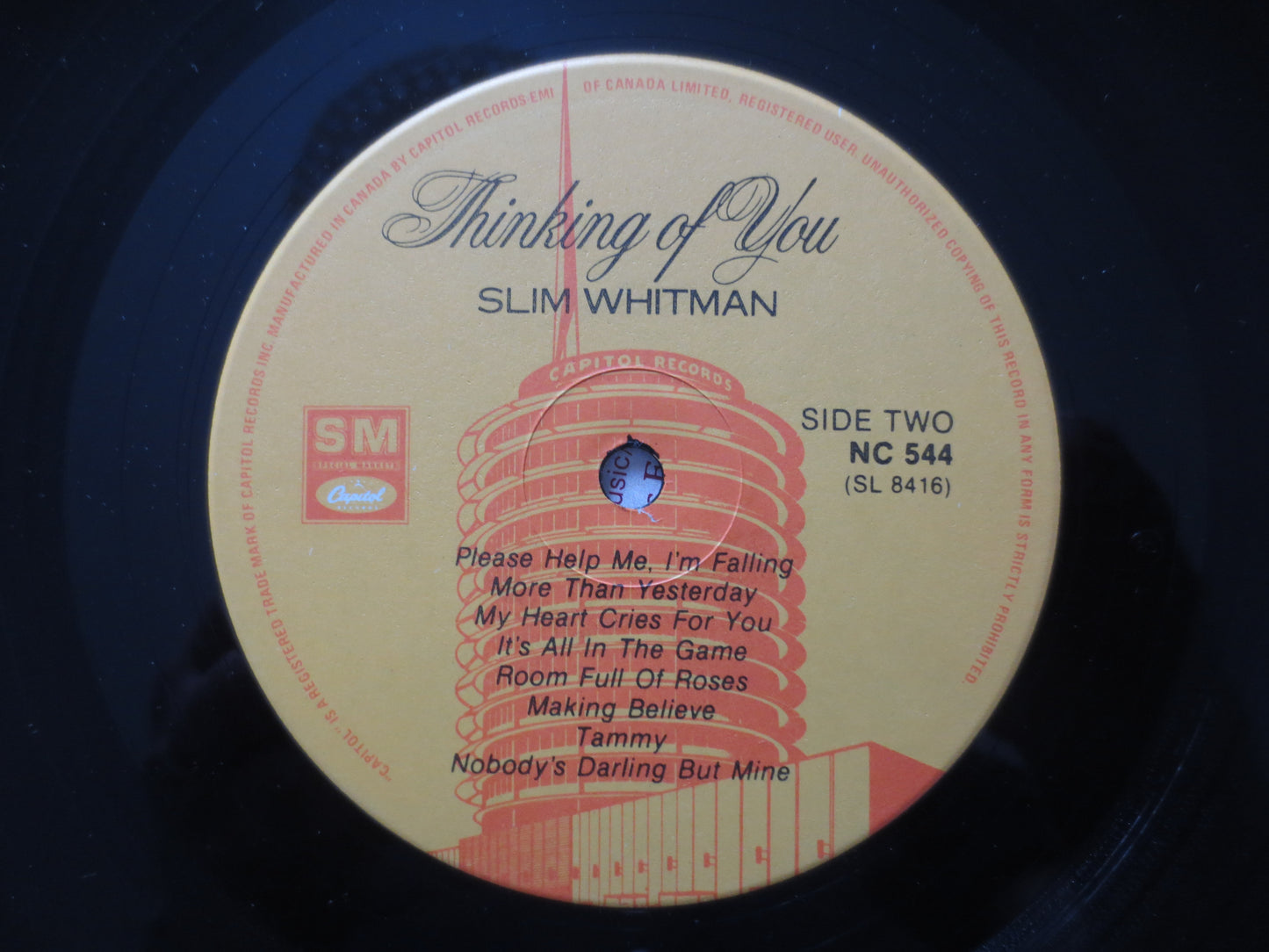 SLIM WHITMAN, Thinking of You, K-TEL Records, Slim Whitman Albums, Slim Whitman Lp, Slim Whitman Vinyl, Lps, 1981 Records