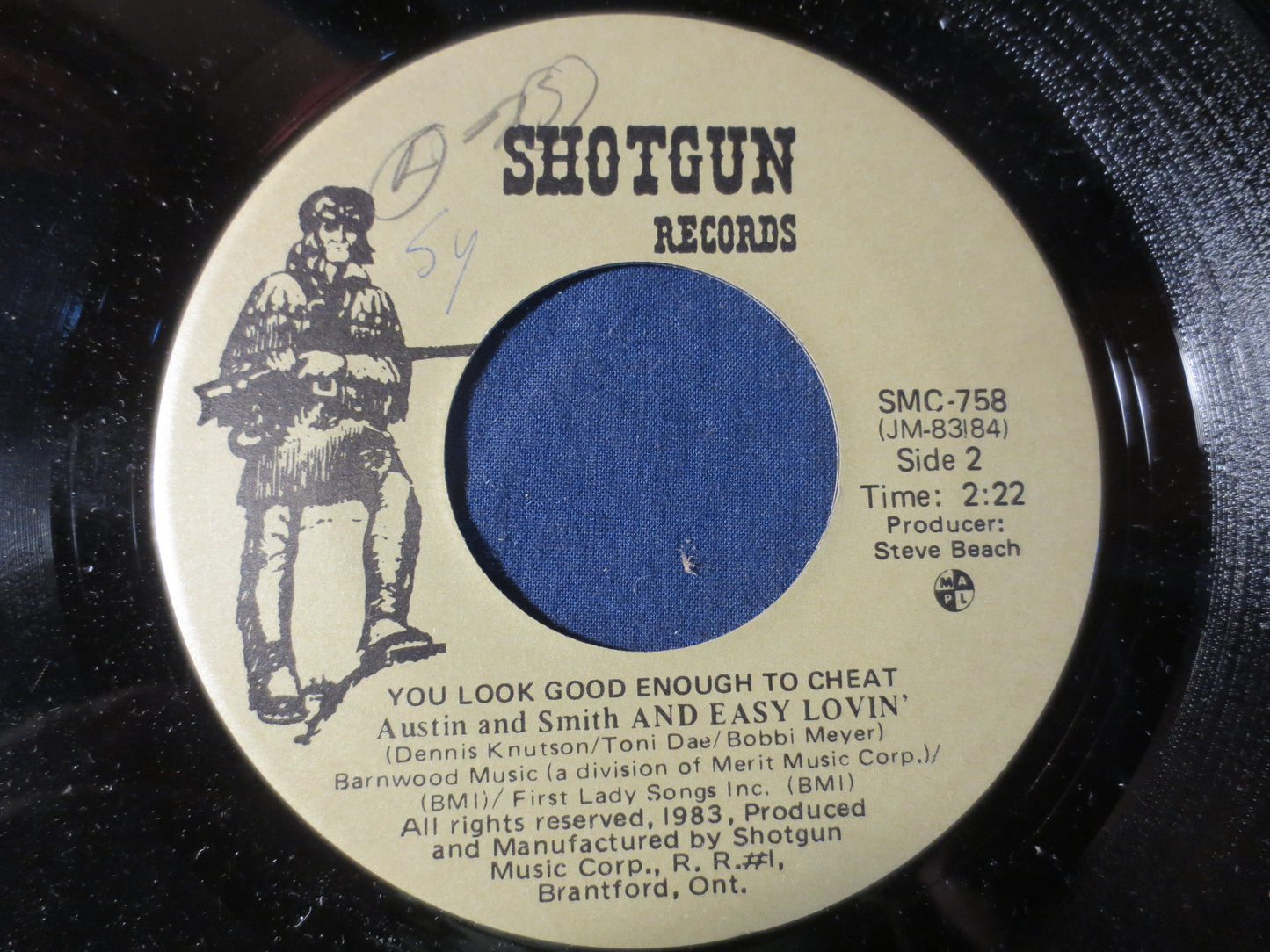 AUSTIN and SMITH, Easy Lovin', You Look Good Enough To Cheat, 45 Rpm Records, Vinyl Record, Country Records, 1983 Records