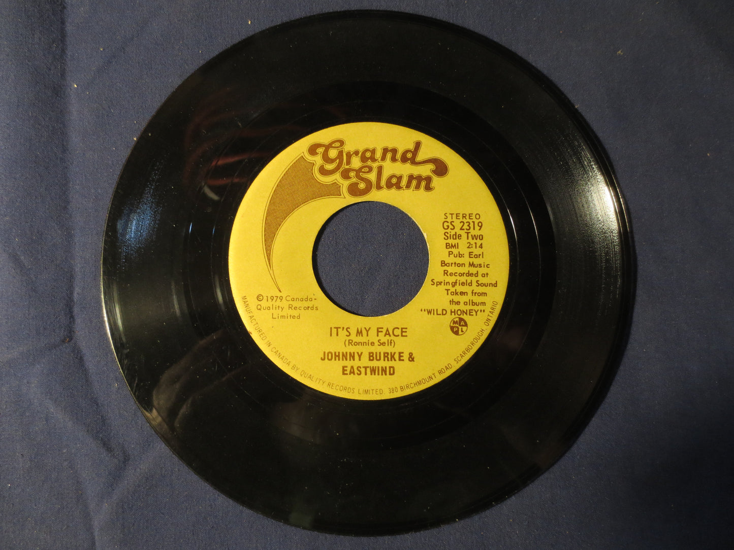 JOHNNY BURKE, and EASTWIND, It's My Face, Country Record, Country Vinyl, 45 Rpm Records, Vinyl Record, Vinyl, 1979 Records