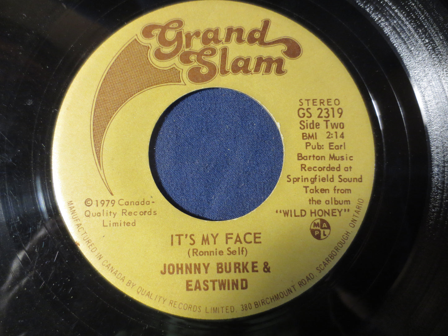 JOHNNY BURKE, and EASTWIND, It's My Face, Country Record, Country Vinyl, 45 Rpm Records, Vinyl Record, Vinyl, 1979 Records