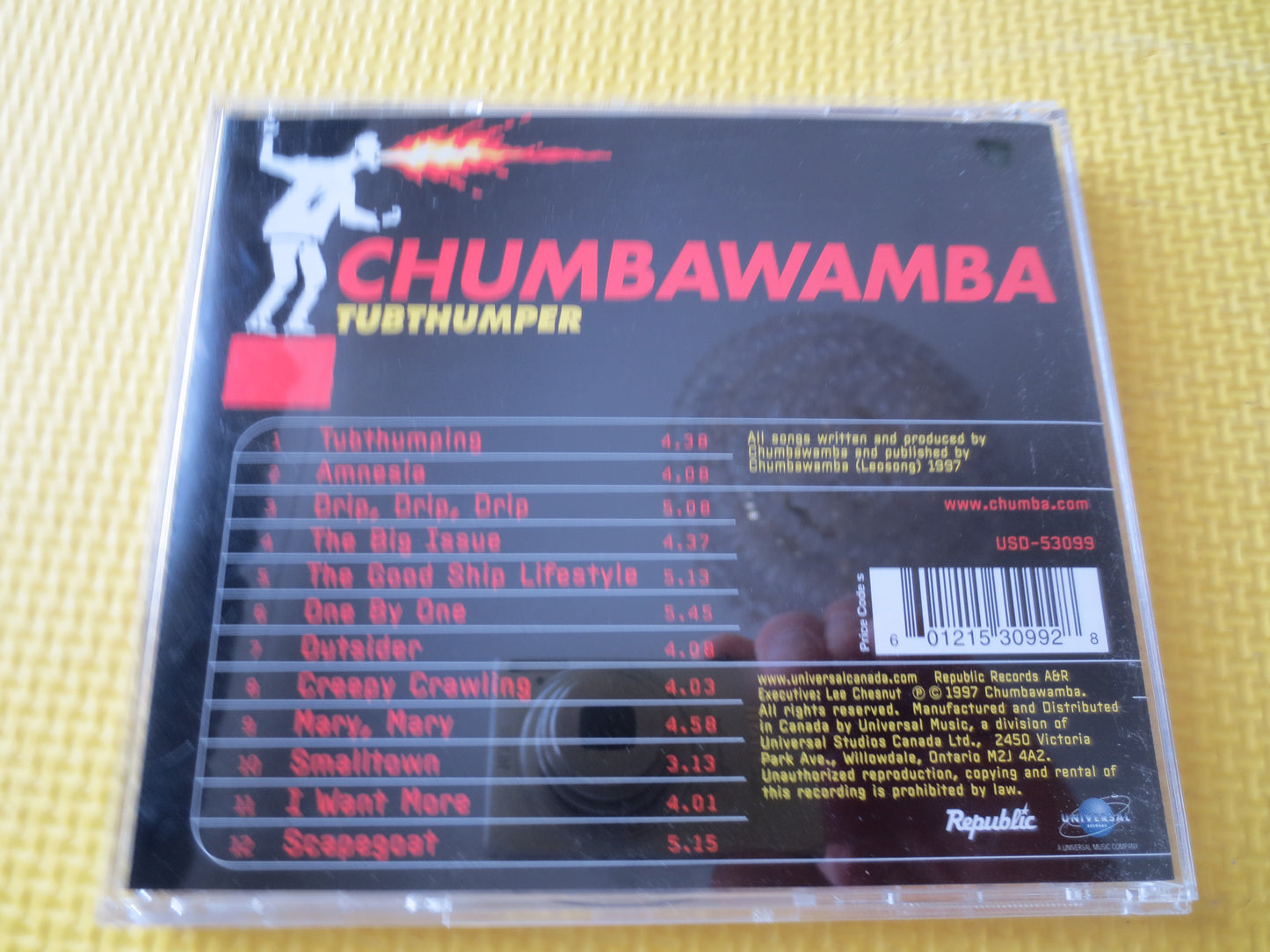 CHUMBAWAMBA, TUBTHUMPER, CHUMBAWAMBA Cds, Tubthumper Cd, Rock Cd, Rock Lp, Punk Rock Cd, Pop Cd, Punk cd, 1996 Compact Discs