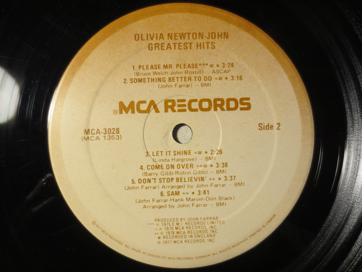 OLIVIA NEWTON-JOHN, Greatest Hits, Pop Record, Vintage Vinyl, Record Vinyl, Record, Vinyl Record, Pop Vinyl, 1975 Records