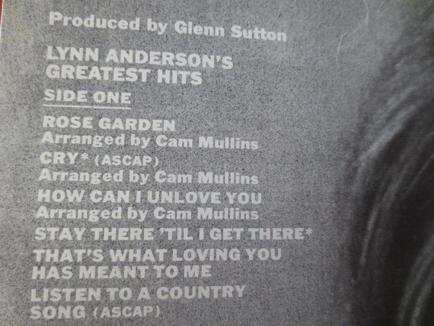 LYNN ANDERSON, GREATEST Hits, Lynn Anderson Vinyl, Rose Garden, Country Records, Lynn Anderson Album, Country, 1972 Records