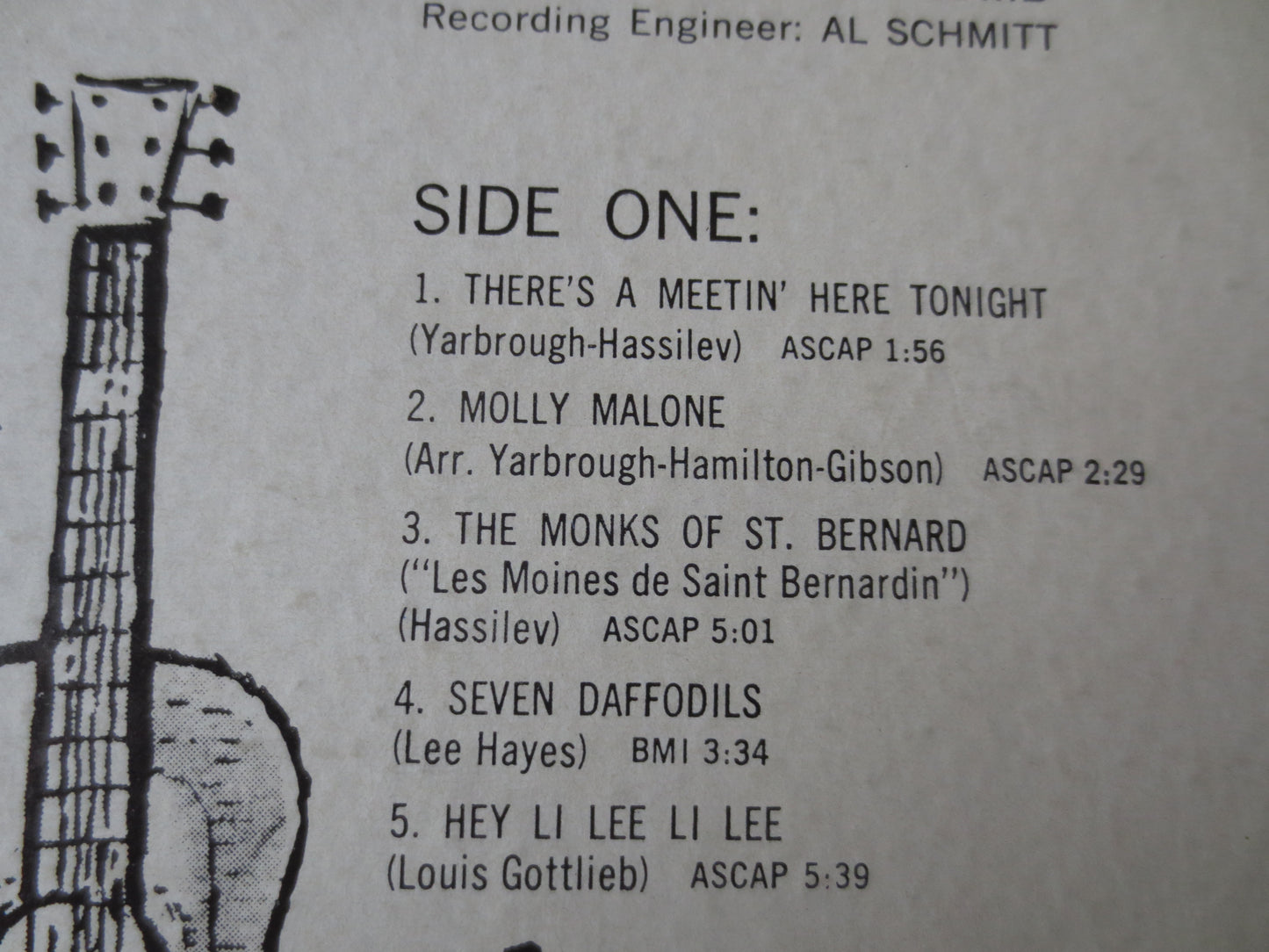 The LIMELITERS, TONIGHT In Person, The Limeliters Album, Limeliters Records, Folk Records, Folk Albums, Vinyl, 1961 Records