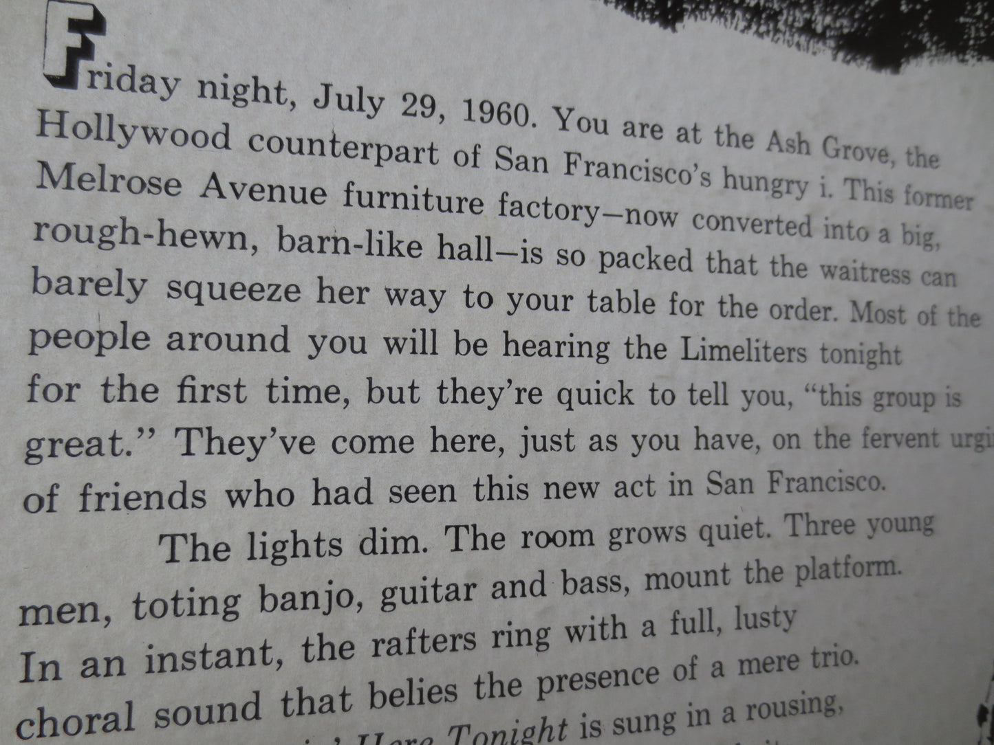 The LIMELITERS, TONIGHT In Person, The Limeliters Album, Limeliters Records, Folk Records, Folk Albums, Vinyl, 1961 Records