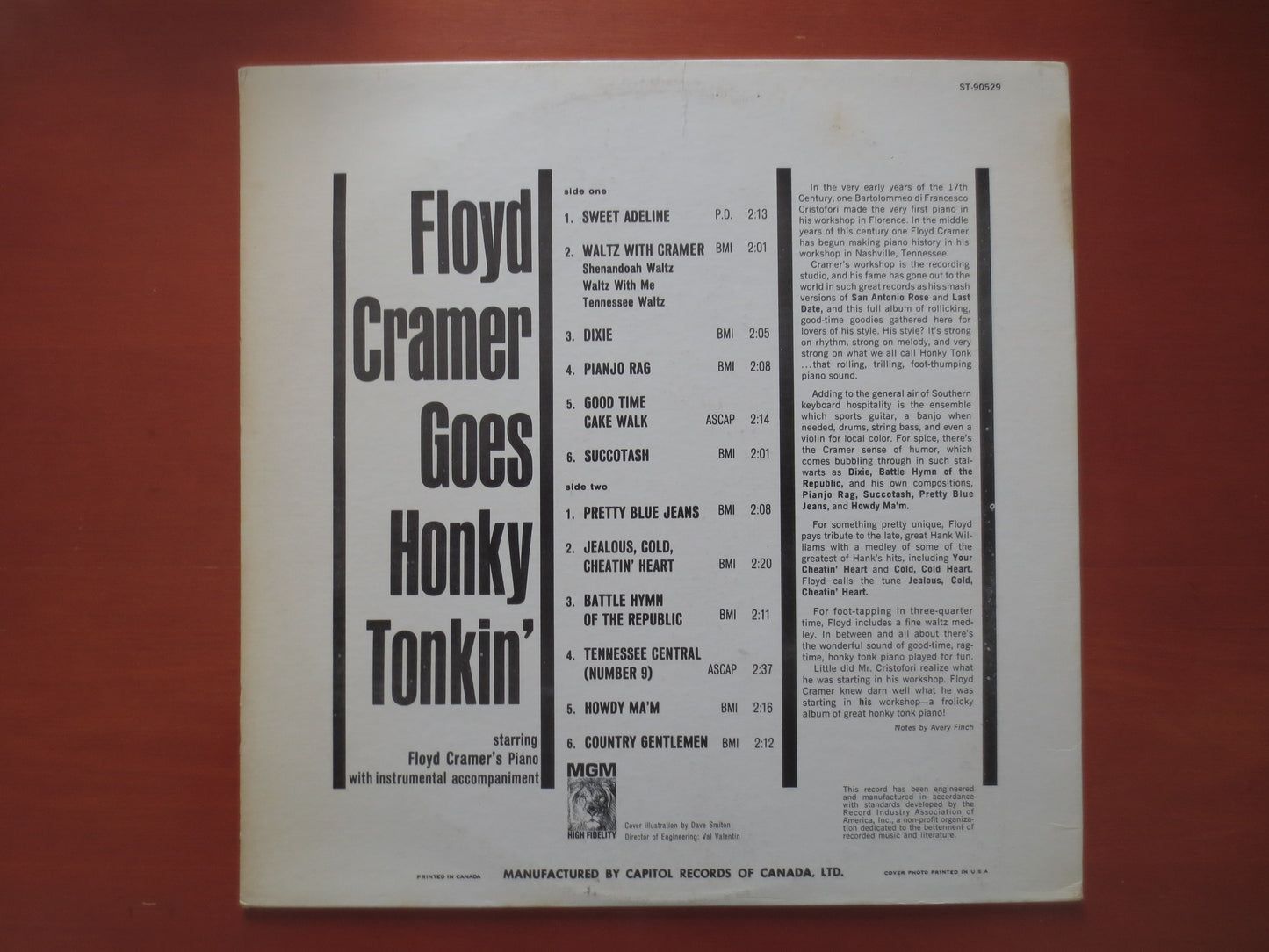 FLOYD CRAMER, Goes HONKY Tonkin', Country Record, Ragtime Records, Honky Tonk Records, Vinyl Record, Vinyl Lp, 1975 Records