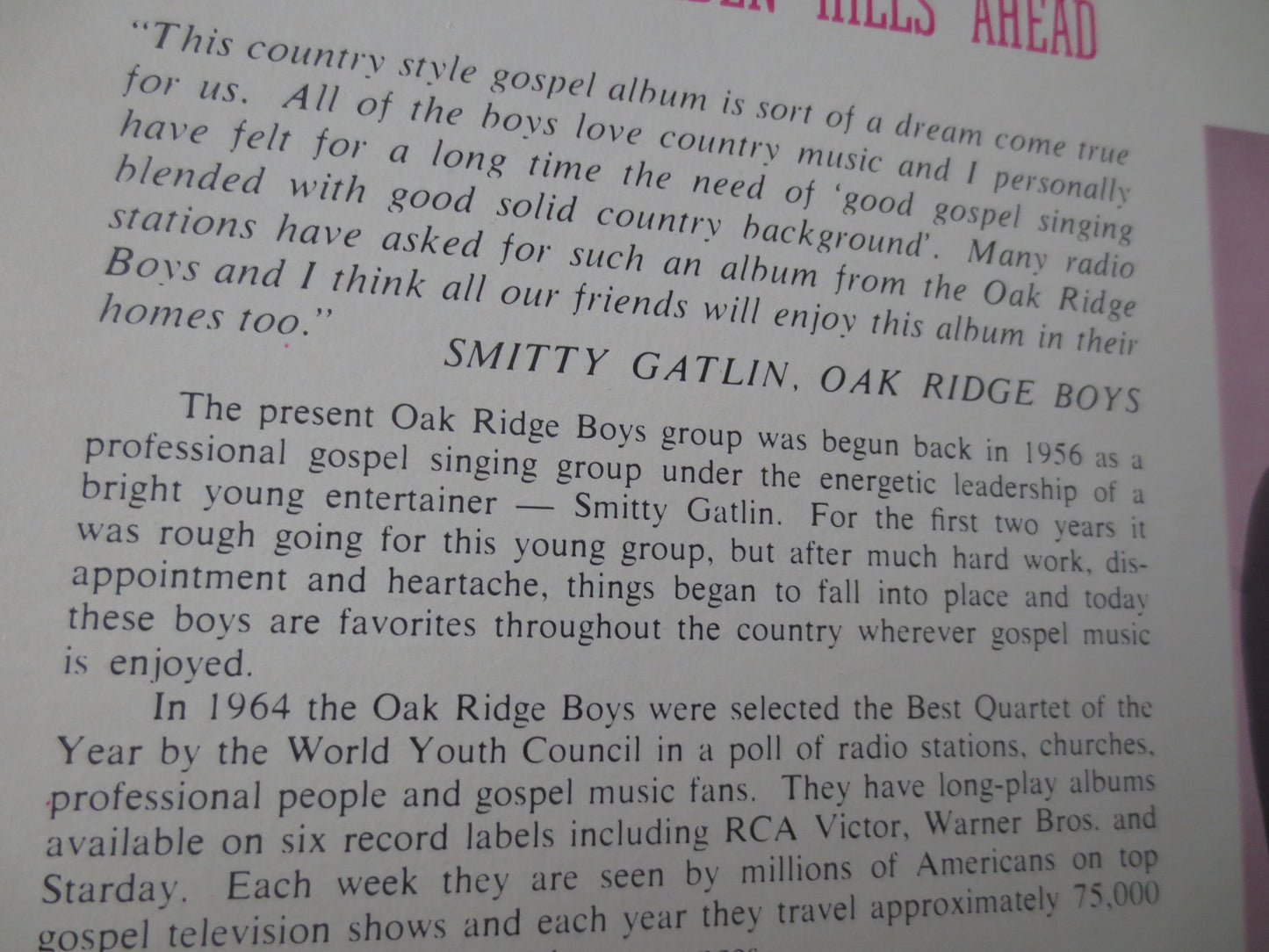 The OAK RIDGE Boys, The SENSATIONAL, Country Records, Oak Ridge Boys Albums, Record Vinyl, Records, Vinyl Lps, 1965 Records