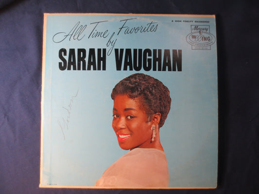 SARAH VAUGHAN, All Time FAVORITES, Sarah Vaughan Record, Sarah Vaughan Vinyl,Sarah Vaughan Lp, Vinyl, 1963 Records