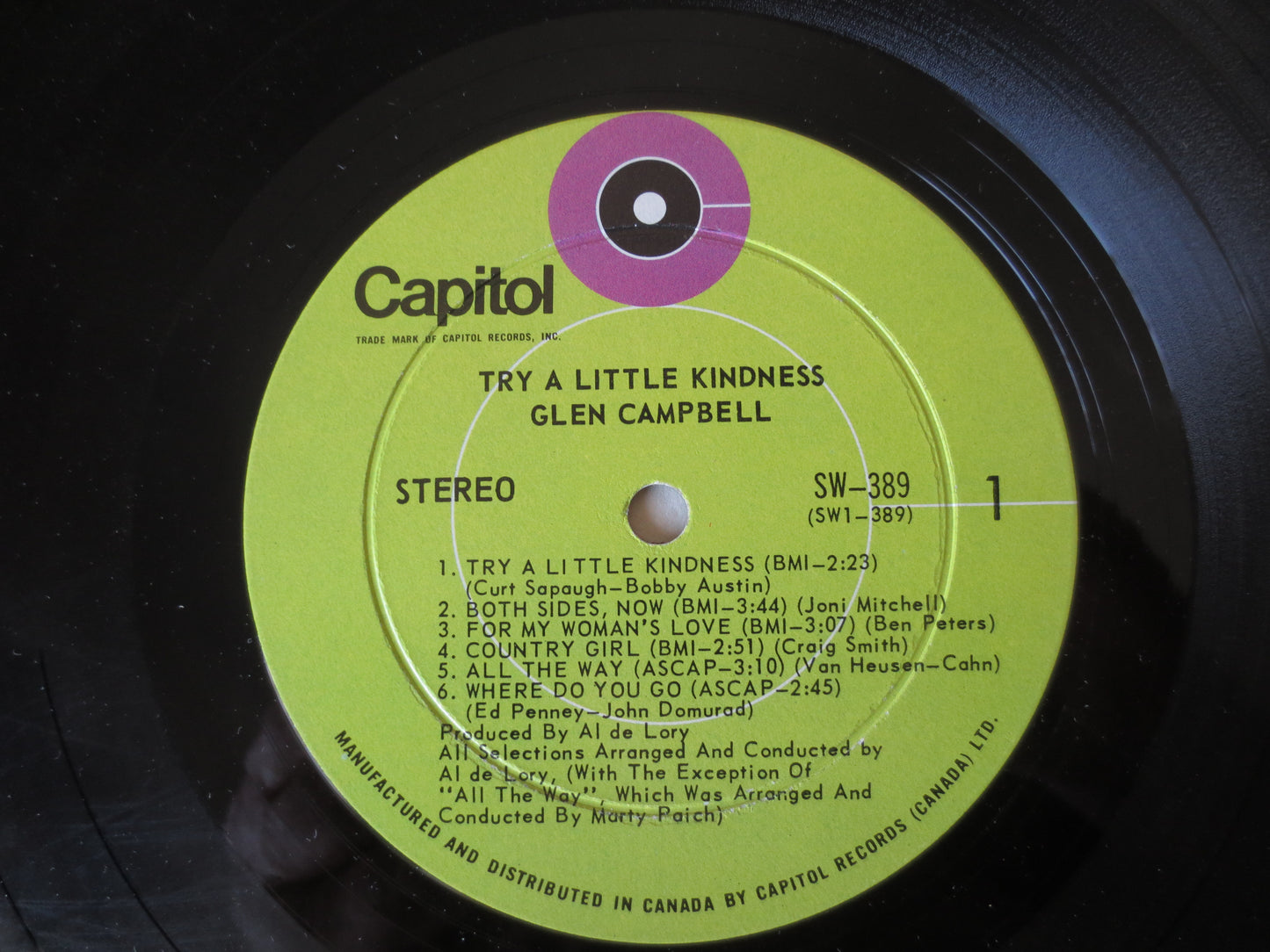 GLEN CAMPBELL, Try A Little KINDNESS, Glen Campbell Vinyl, Glen Campbell Lp, Country Record, Vinyl Lps, 1970 Records