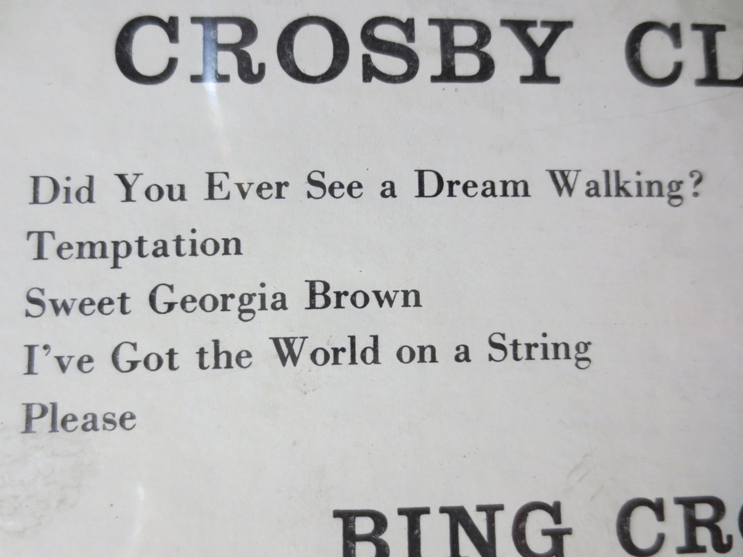 BING CROSBY, Crosby CLASSICS, Jazz Records, Bing Crosby Records, Bing Crosby Albums, Bing Crosby Lp, Vinyl Lp, 1958 Records